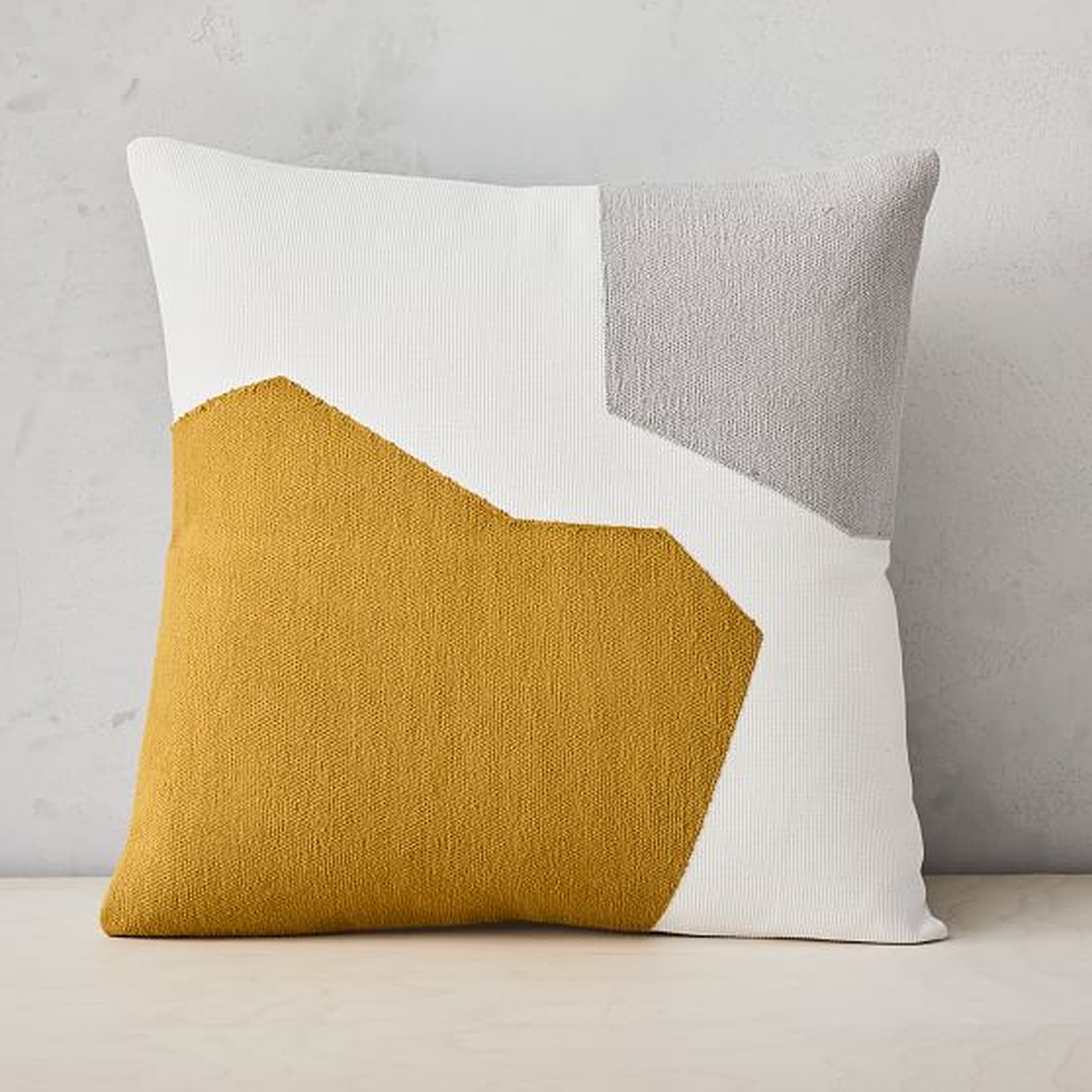 Corded Minimalist Geo Pillow Cover, Set of 2, Dark Horseradish, 20"x20" - West Elm