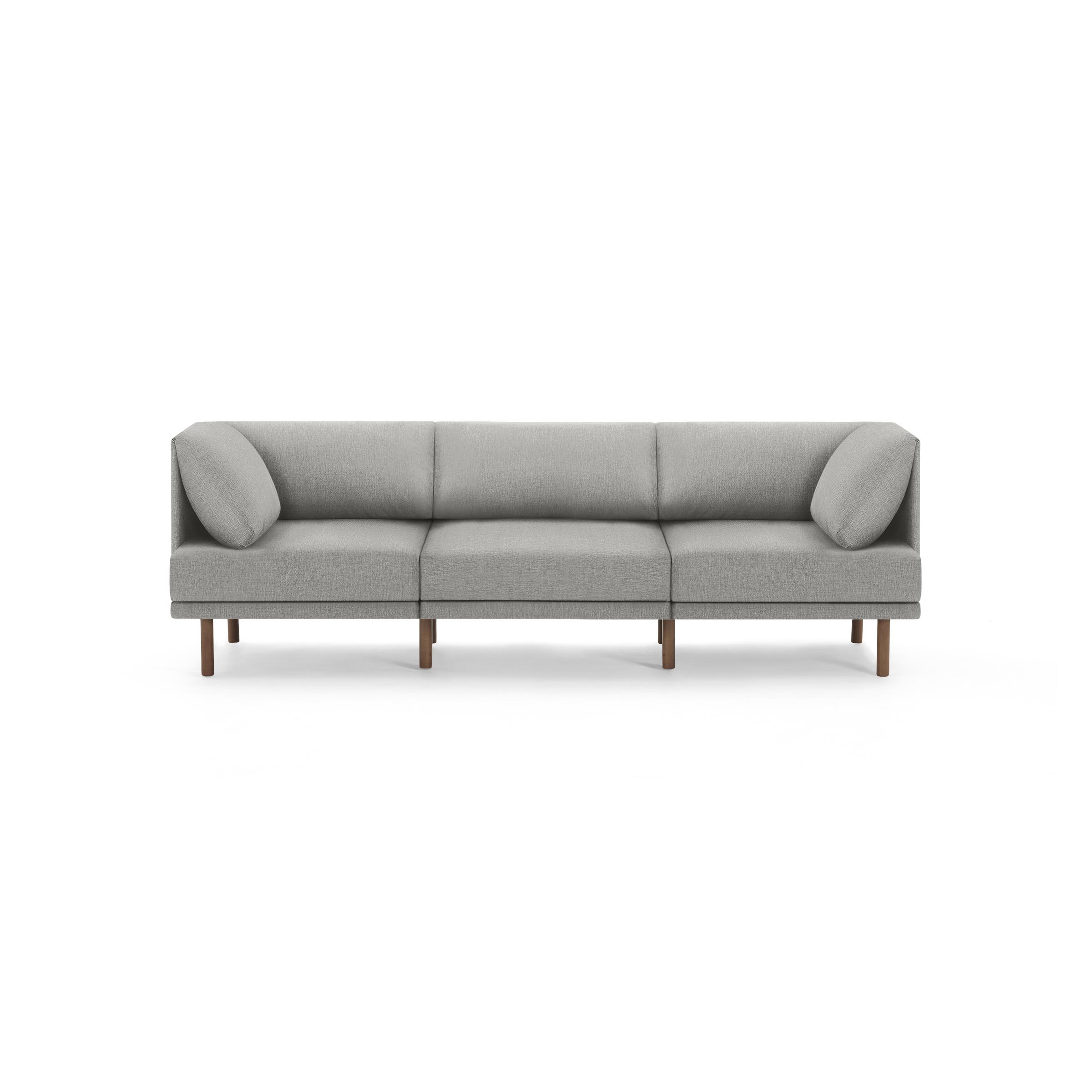 The Range 3-Piece Sofa in Stone Gray, Walnut Legs - Burrow