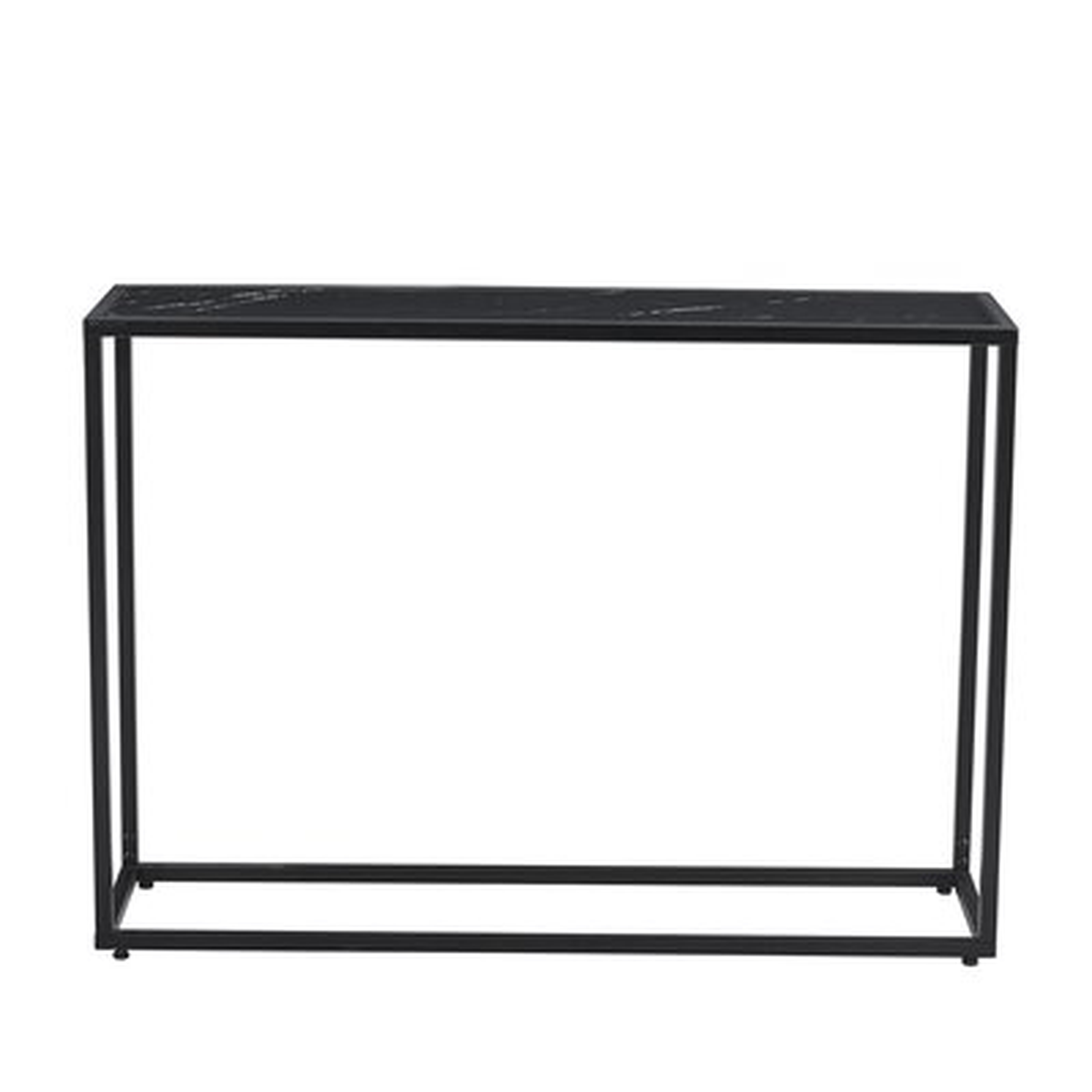 Console Talbe Minimalist Porch Table Sofa Sidetable, Mdf Boards, Metal Frame , Rectangle Shape, Black - Wayfair