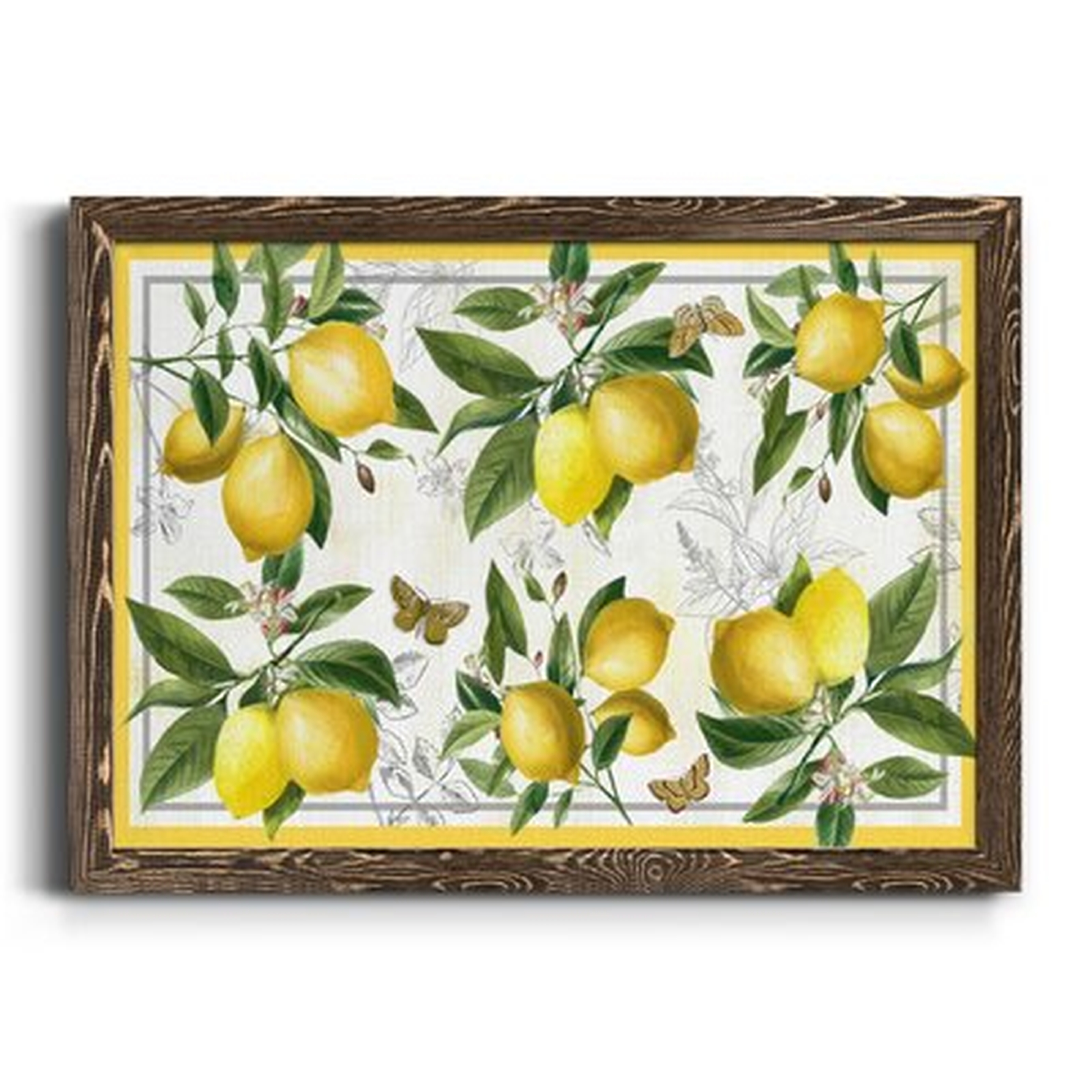 Linen Lemons-Premium Framed Canvas - Ready To Hang - Wayfair