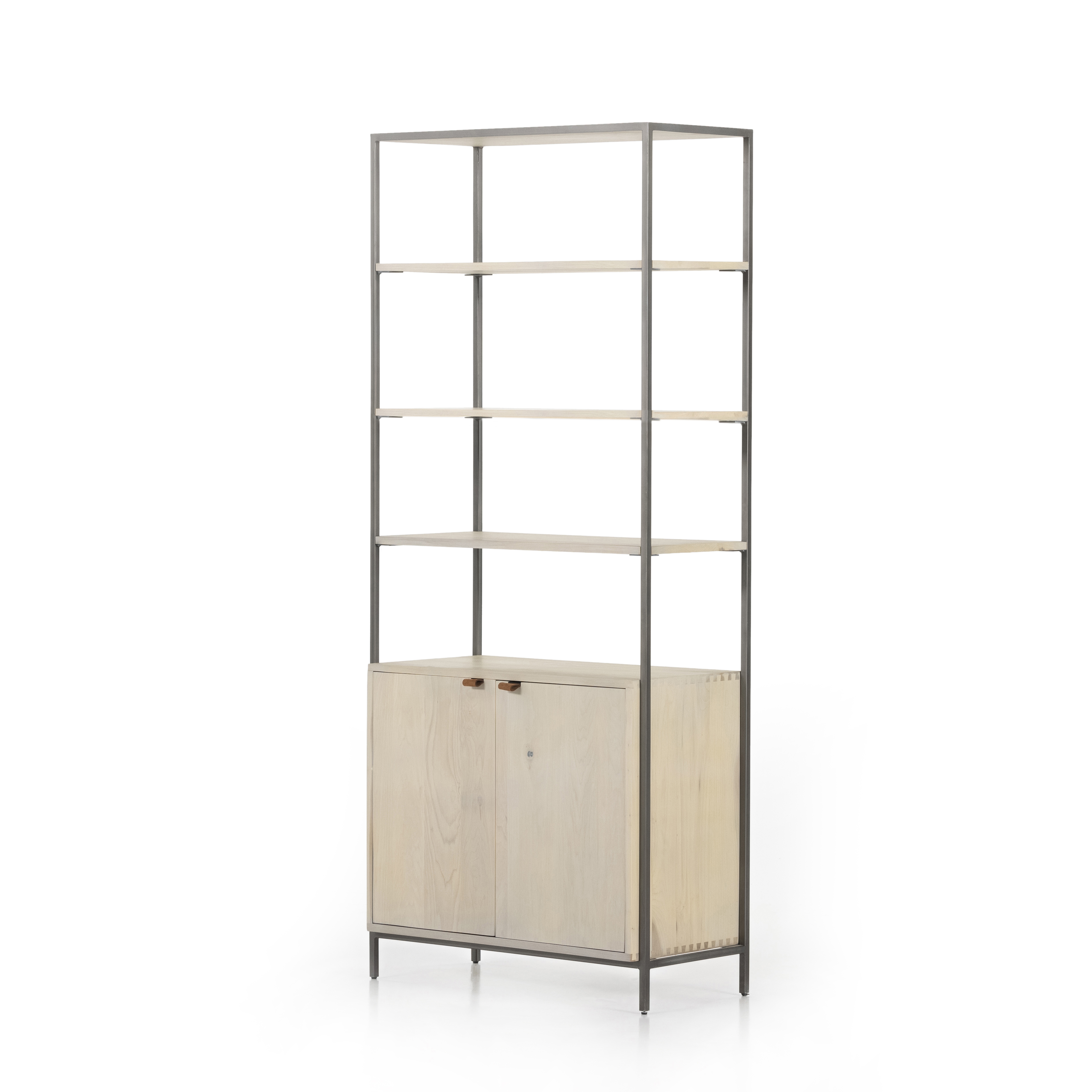 Trey Modular Wide Bookcase-Dove Poplar - Four Hands