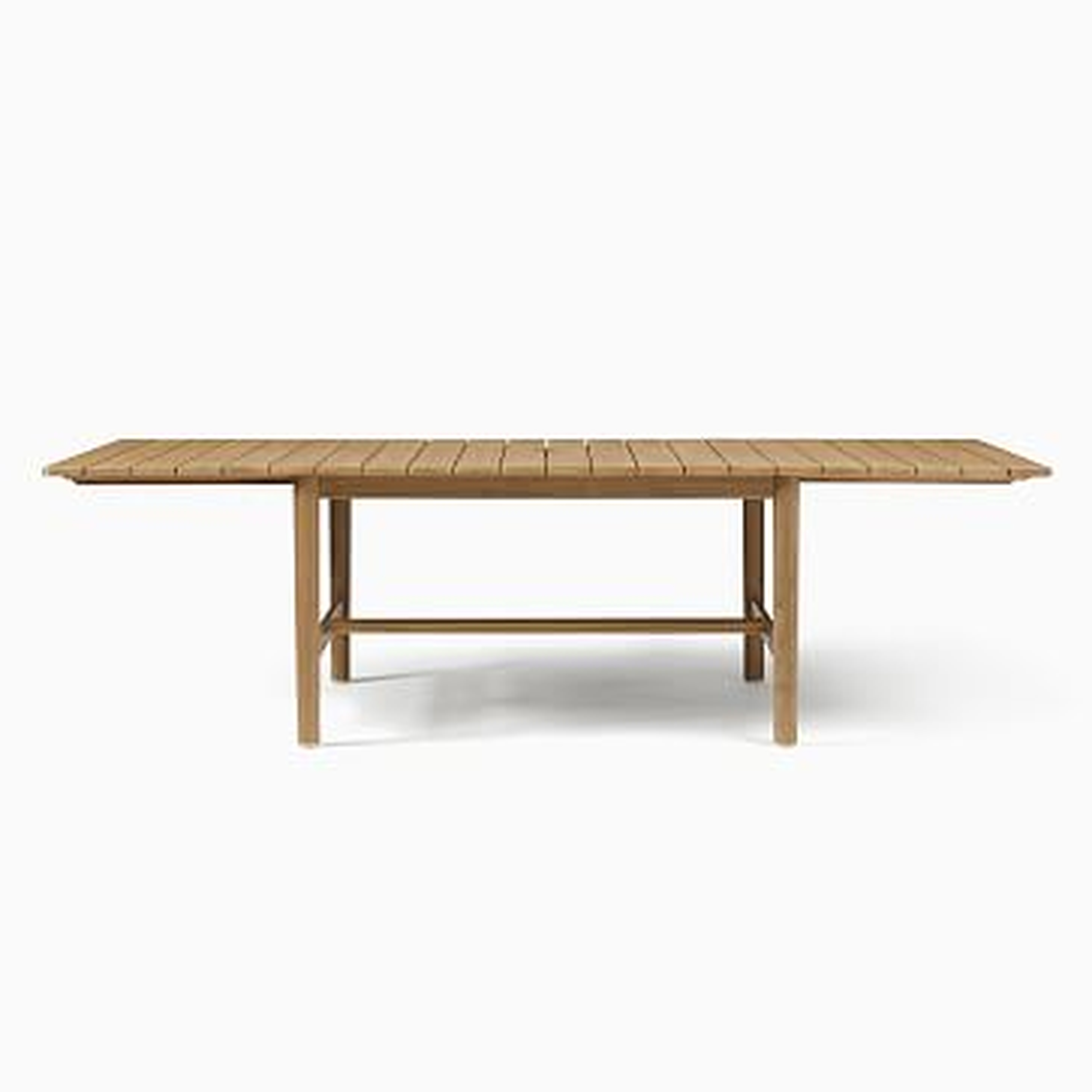 Hargrove Outdoor 76.5 in - 106 in Rectangle Expandable Dining Table, Reef - West Elm