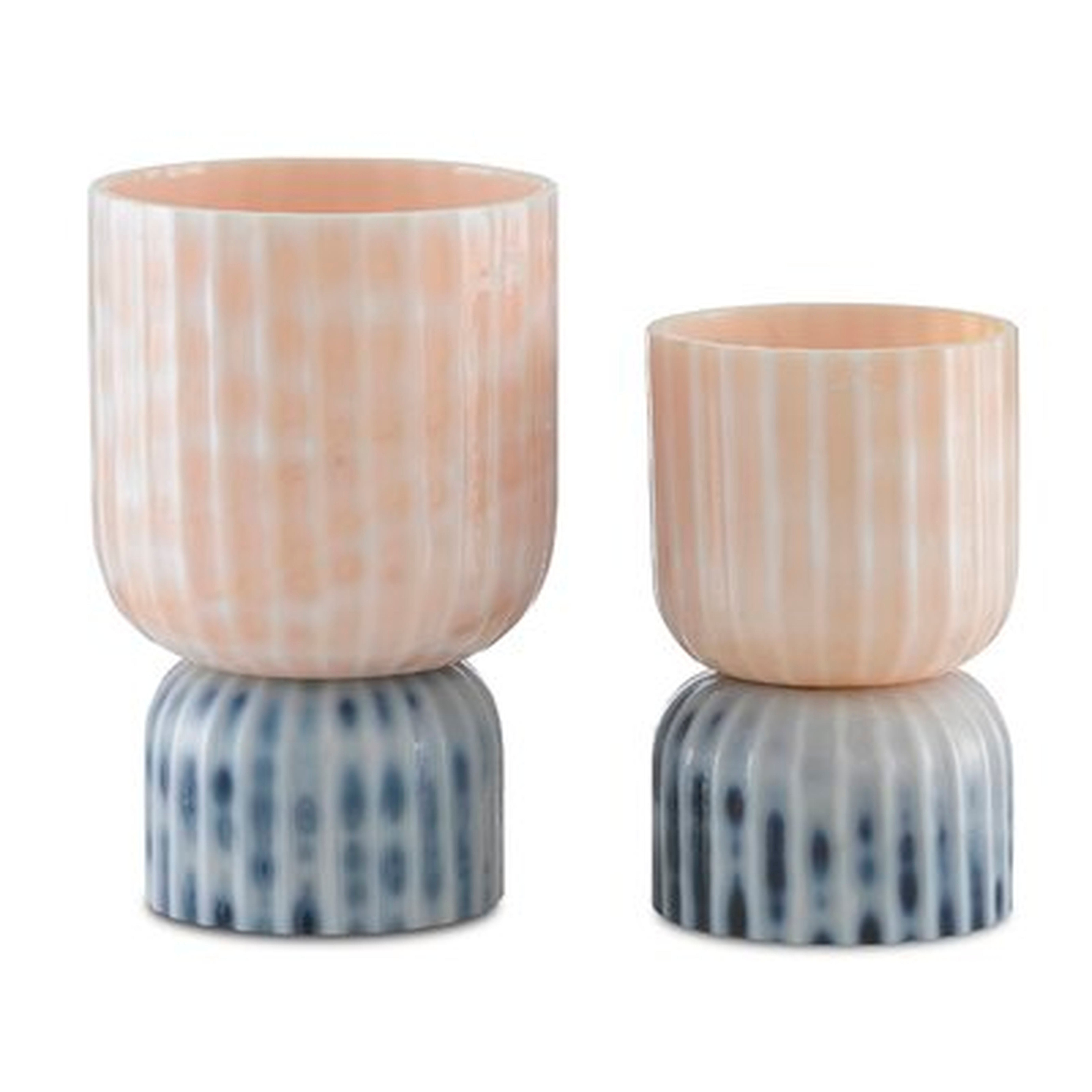 Palazzo Milky Glass Vases Set Of 2 - Wayfair