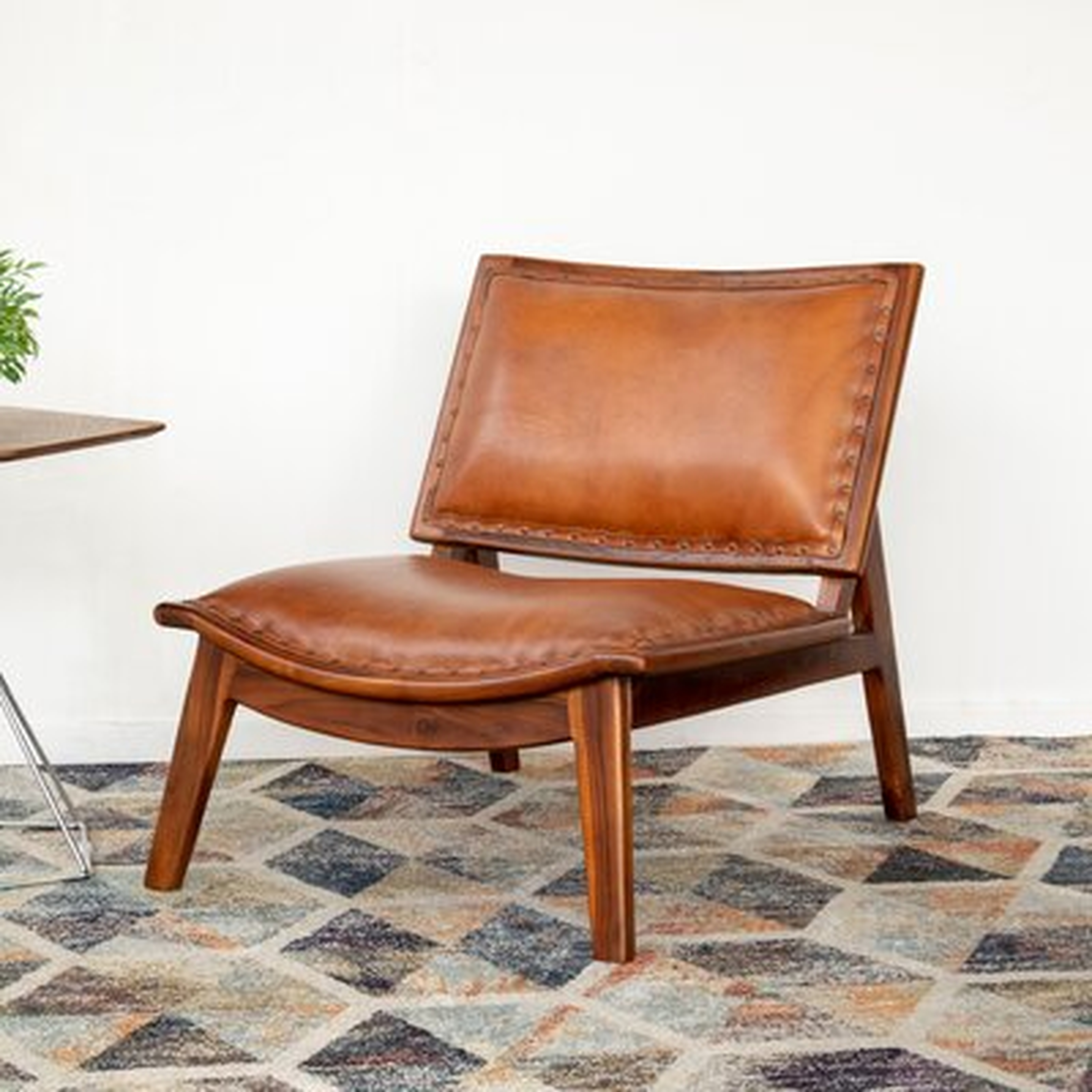 Bruder 25" W Genuine Leather Lounge Chair - Wayfair
