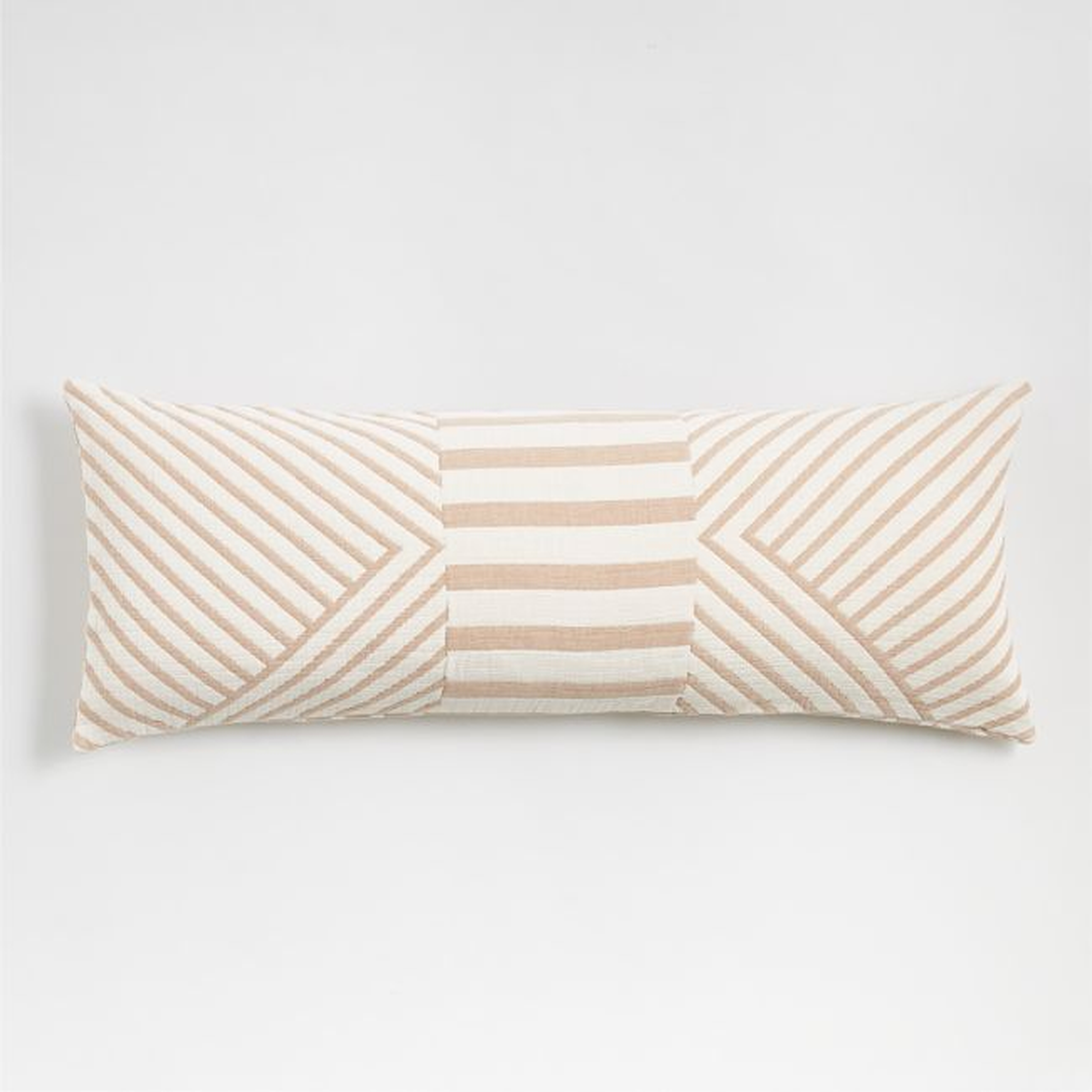 Yucatan 54"x20" Muslin Stripe Throw Pillow Cover - Crate and Barrel