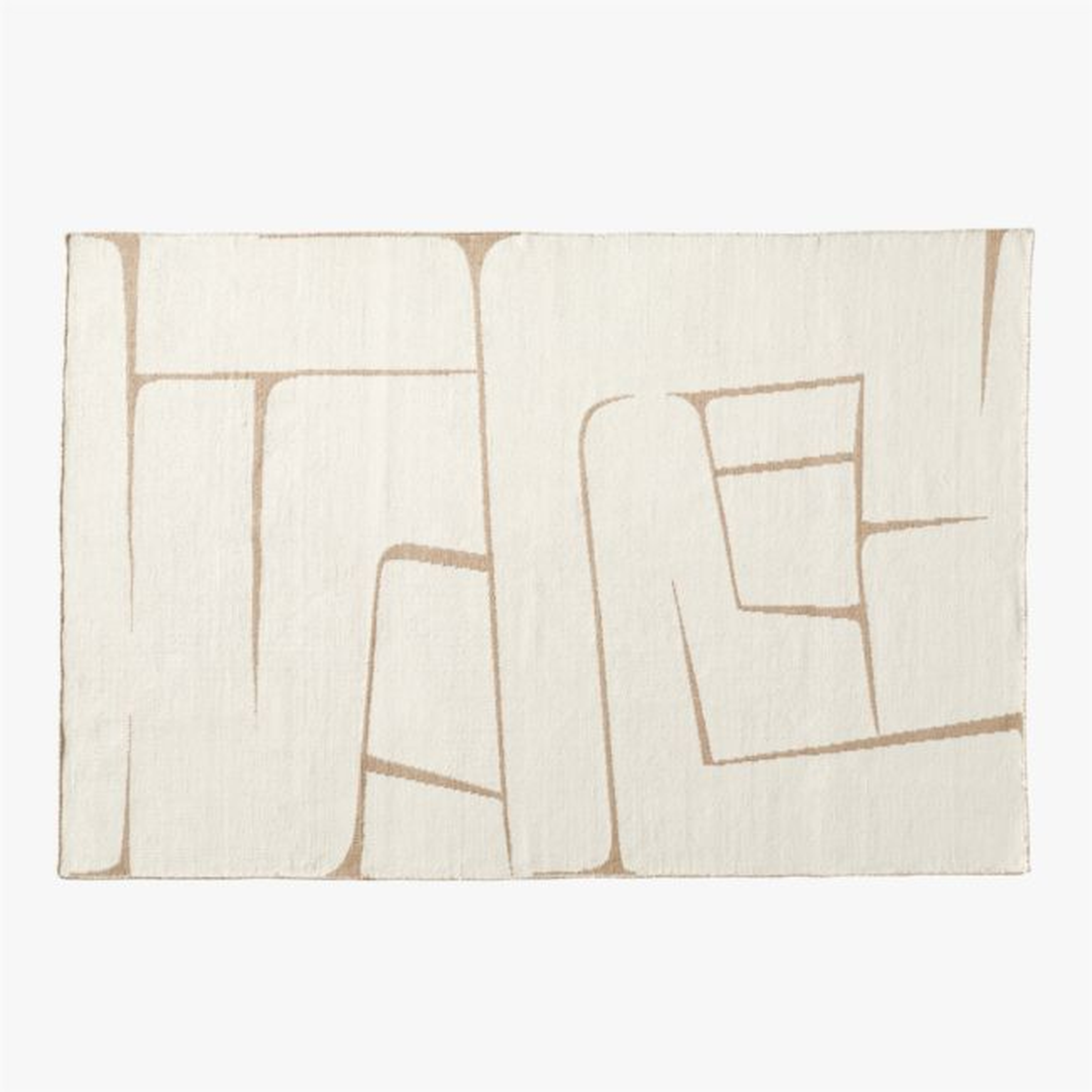 Faro Handwoven Performance White and Natural Indoor/Outdoor Area Rug 6'x9' - CB2