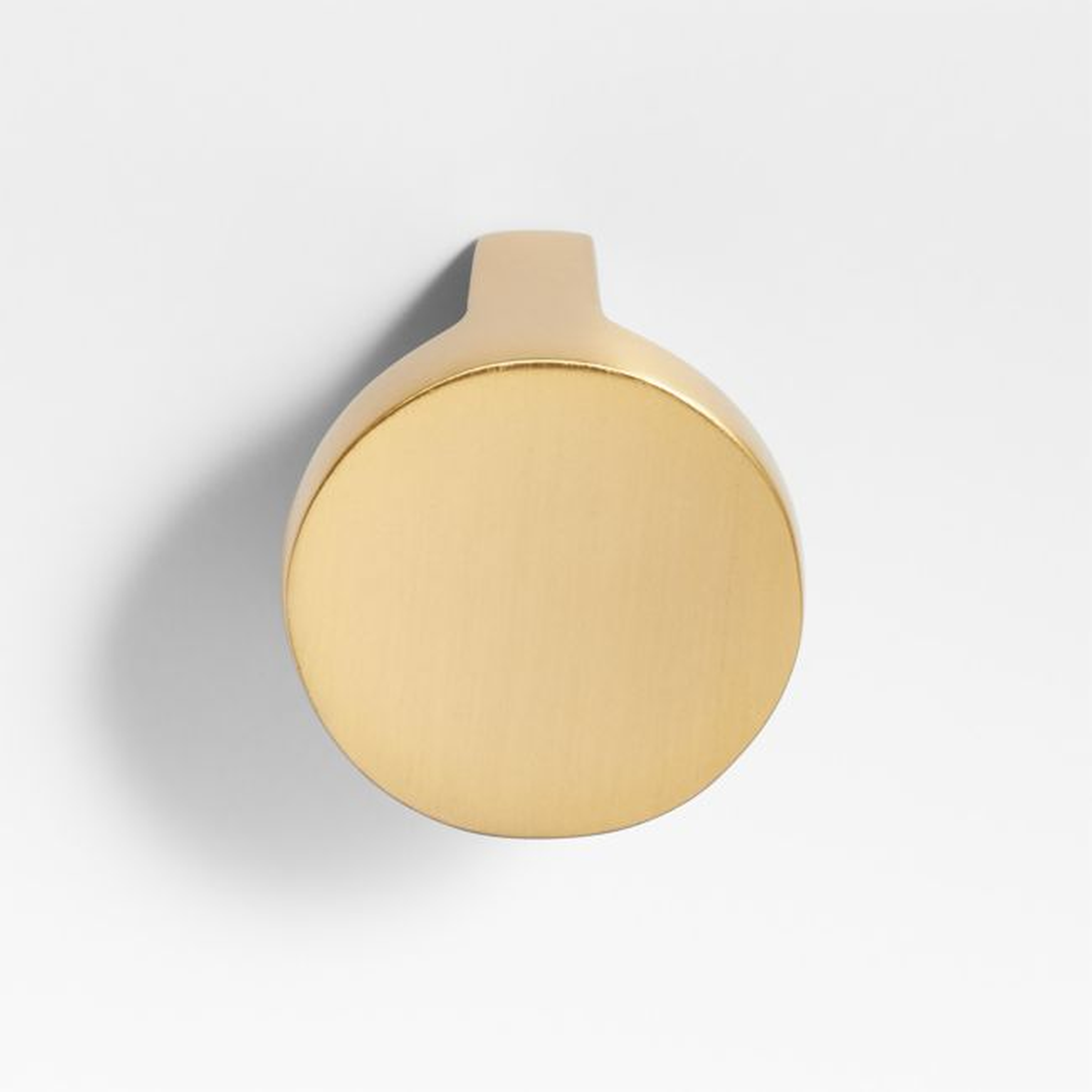 Flat Round Brushed Brass Cabinet Knob - Crate and Barrel