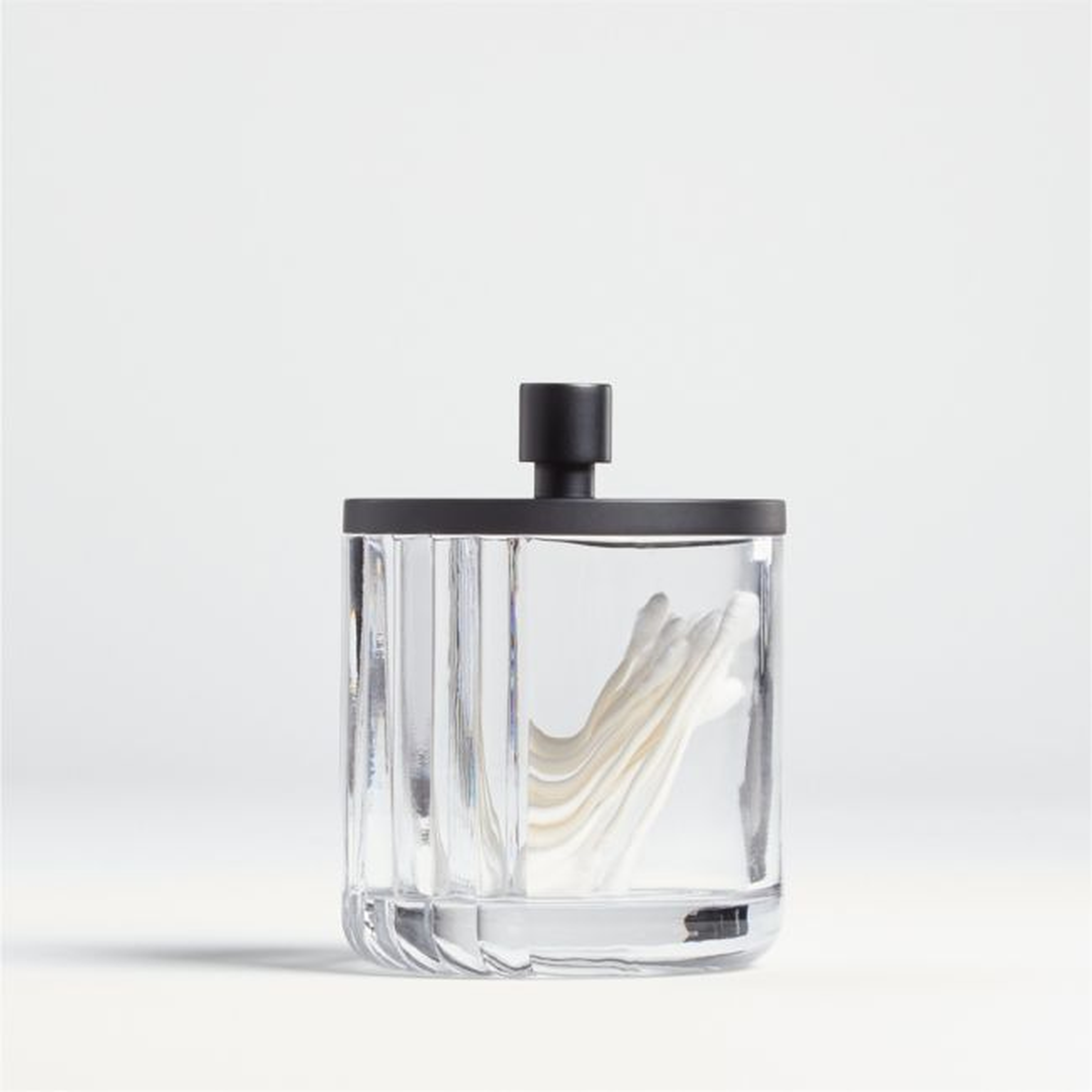 Ribbed Black Glass Canister Small - Crate and Barrel