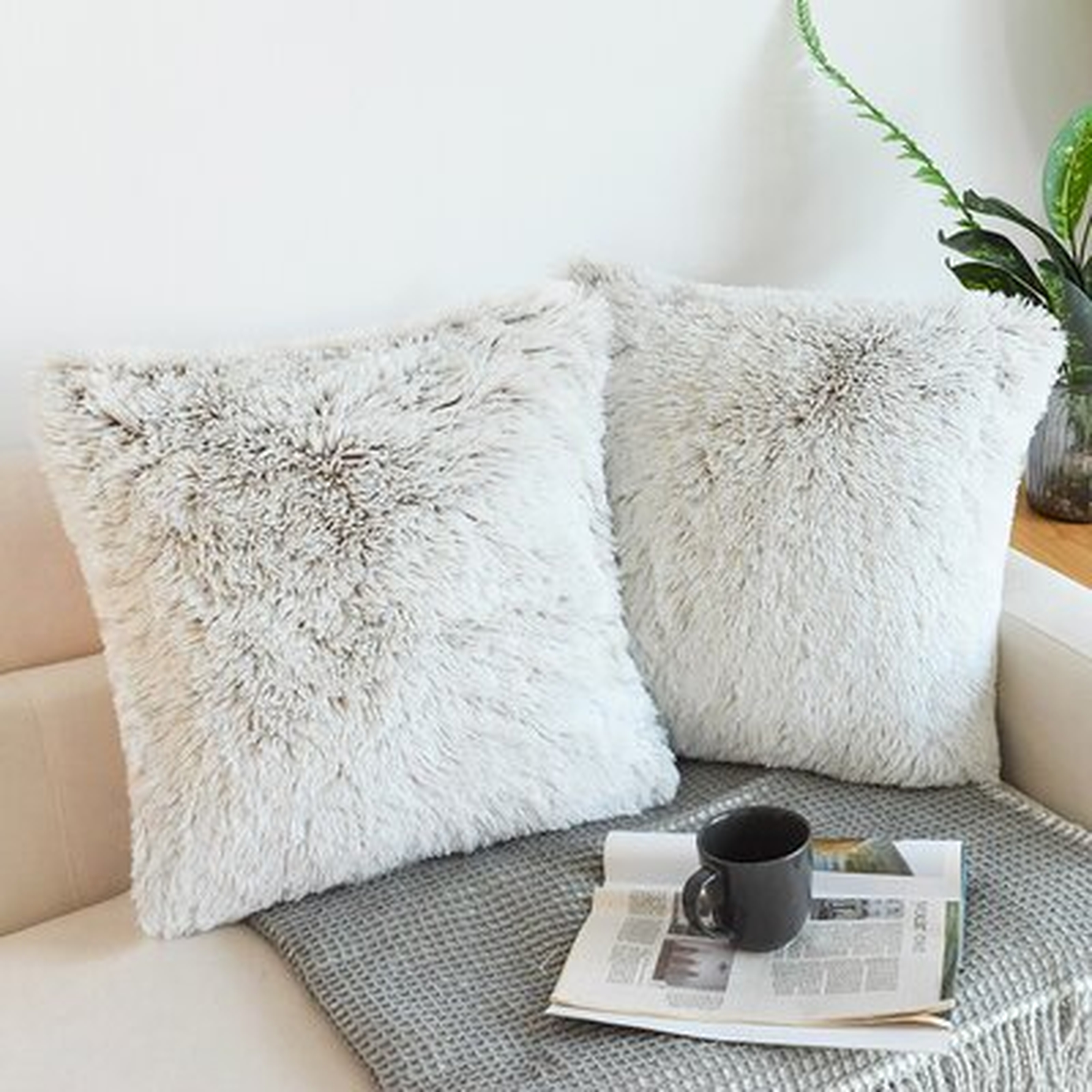 Luxury Soft Square Faux Fur Pillow Cover - Wayfair