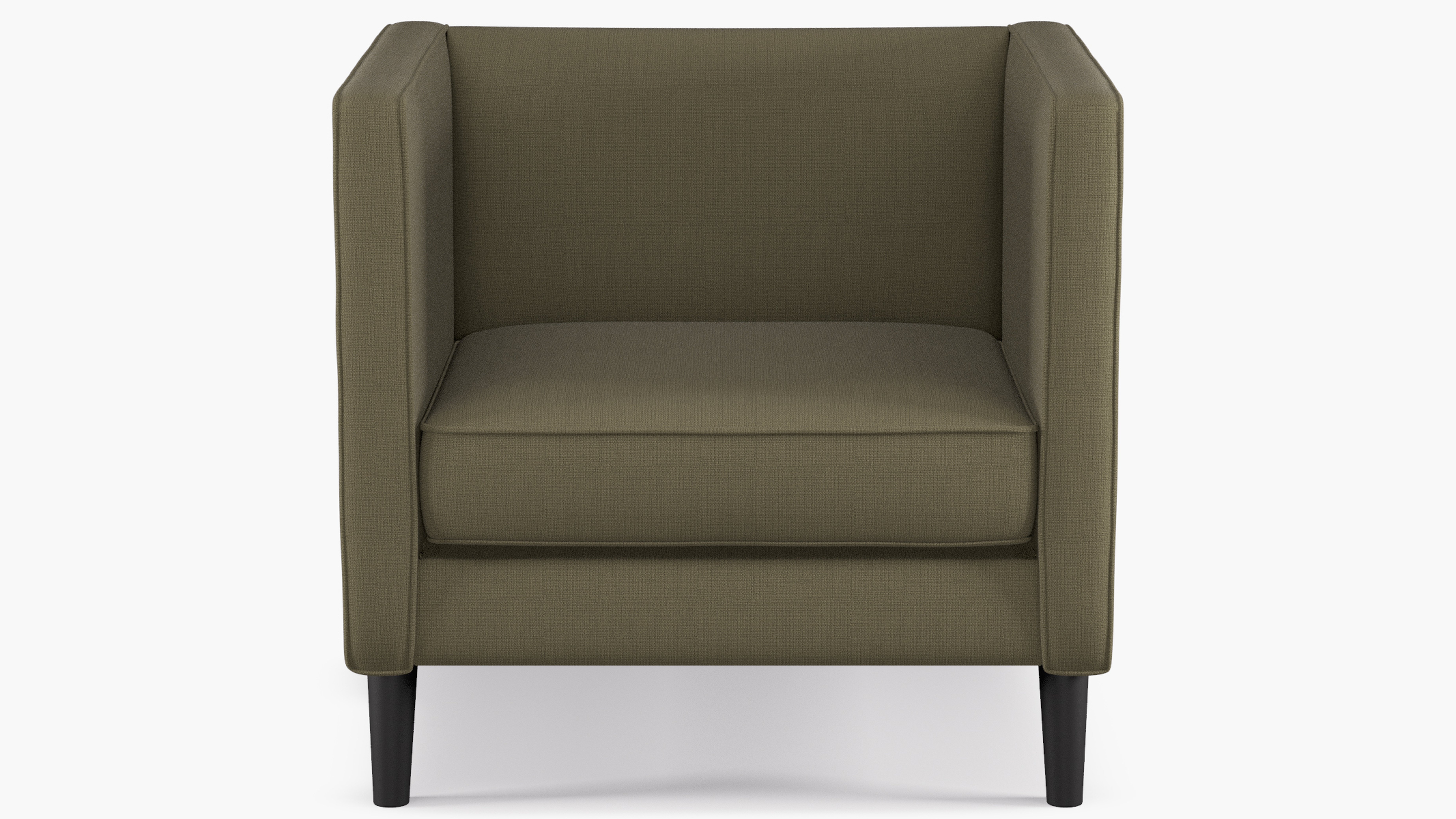 Tuxedo Chair, Olive Linen, Black - The Inside