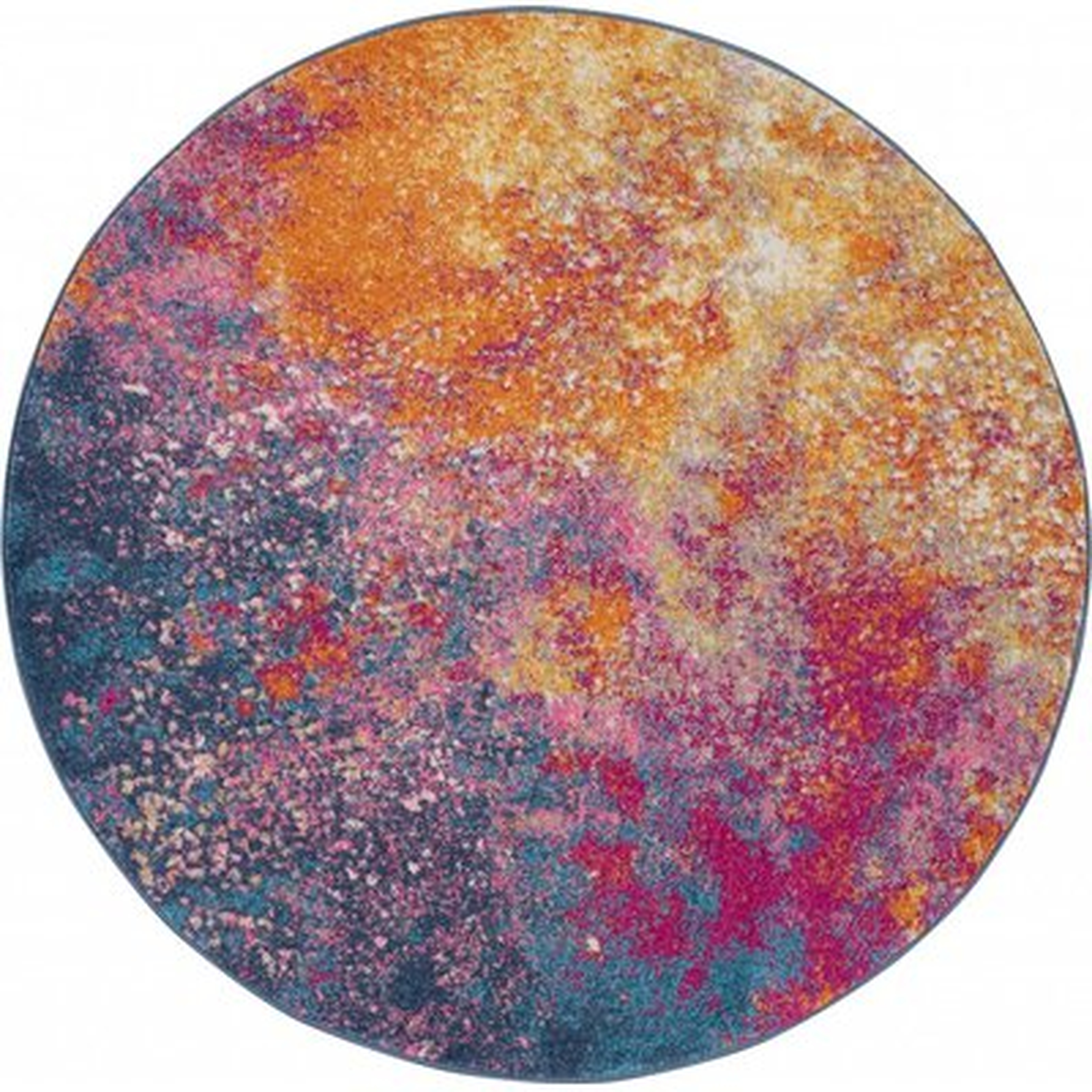 5’ Round Abstract Brights Sunburst Area Rug - Wayfair