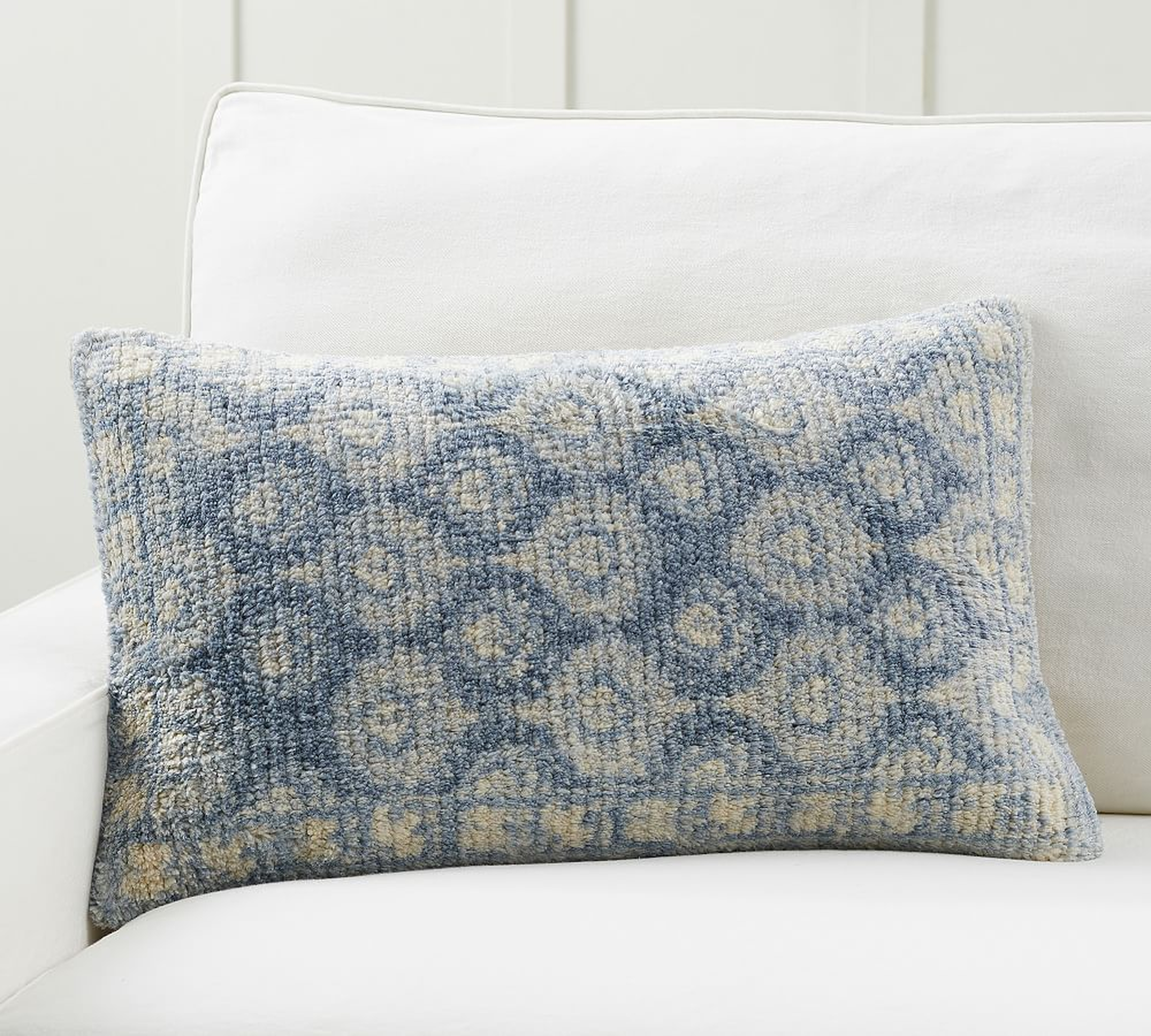 Corrin Printed Lumbar Pillow Cover, 16 x 26", Blue Multi - Pottery Barn