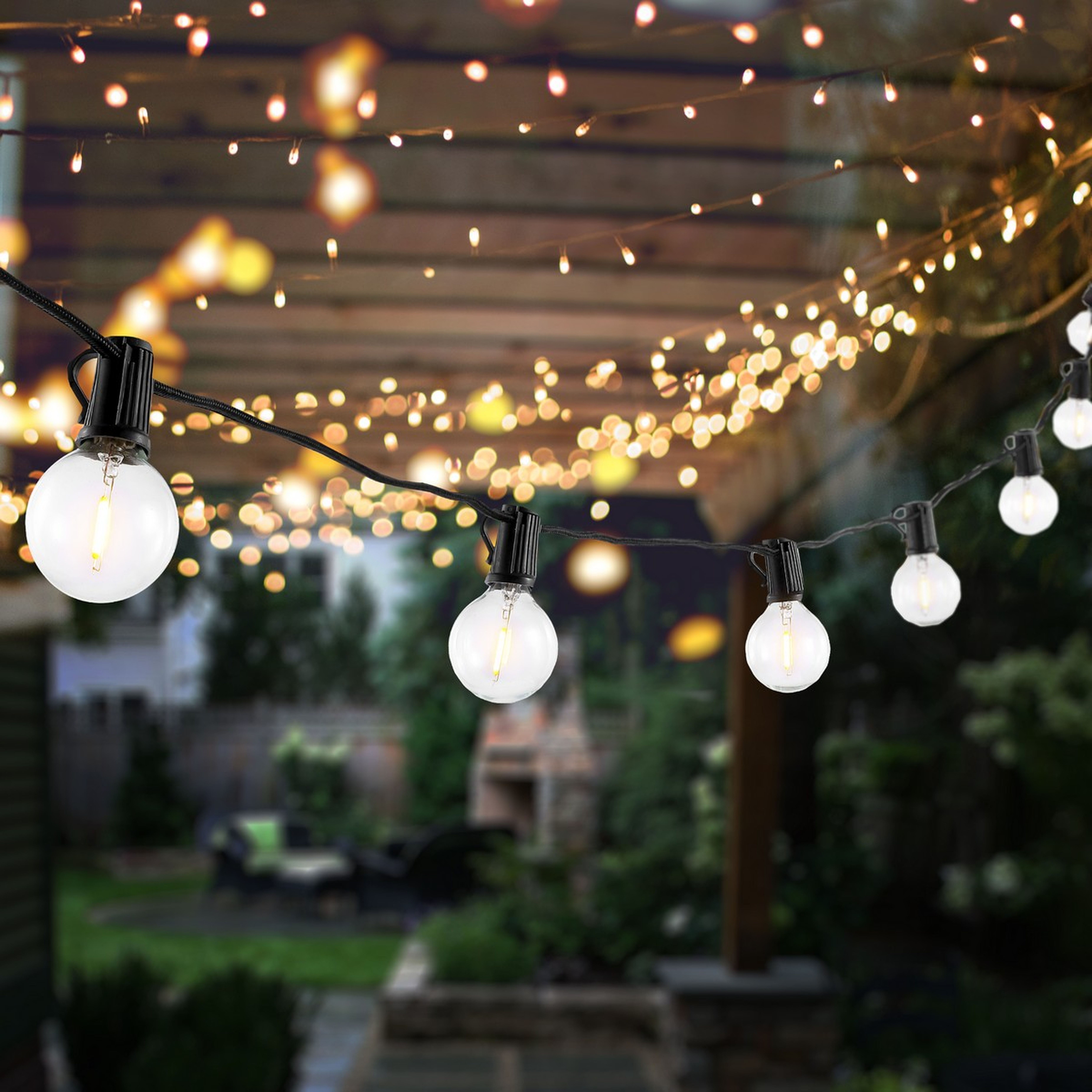Leigh Led Outdoor String Light - Black - Safavieh