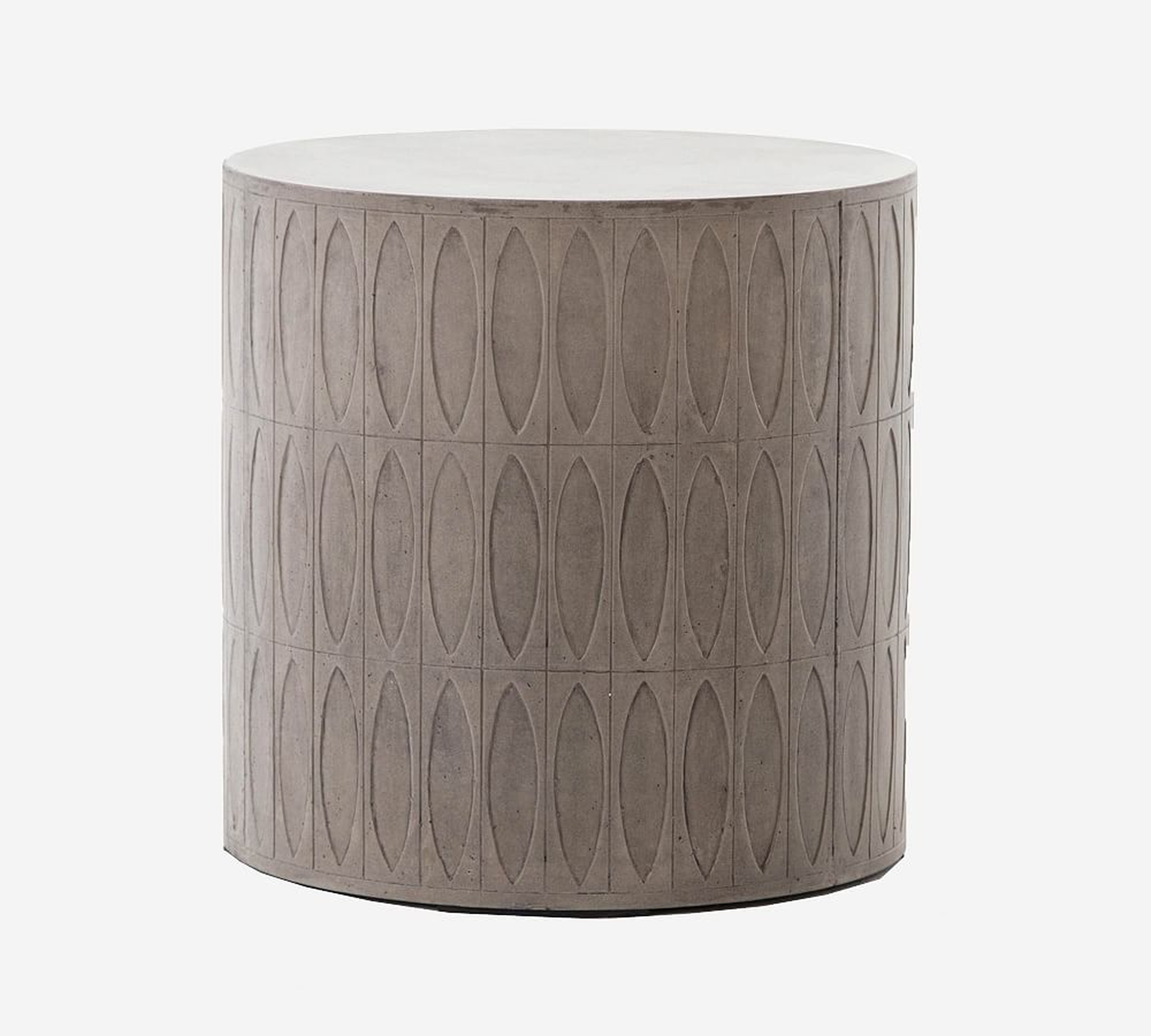 Woolf Concrete Round End Table, Gray - Pottery Barn