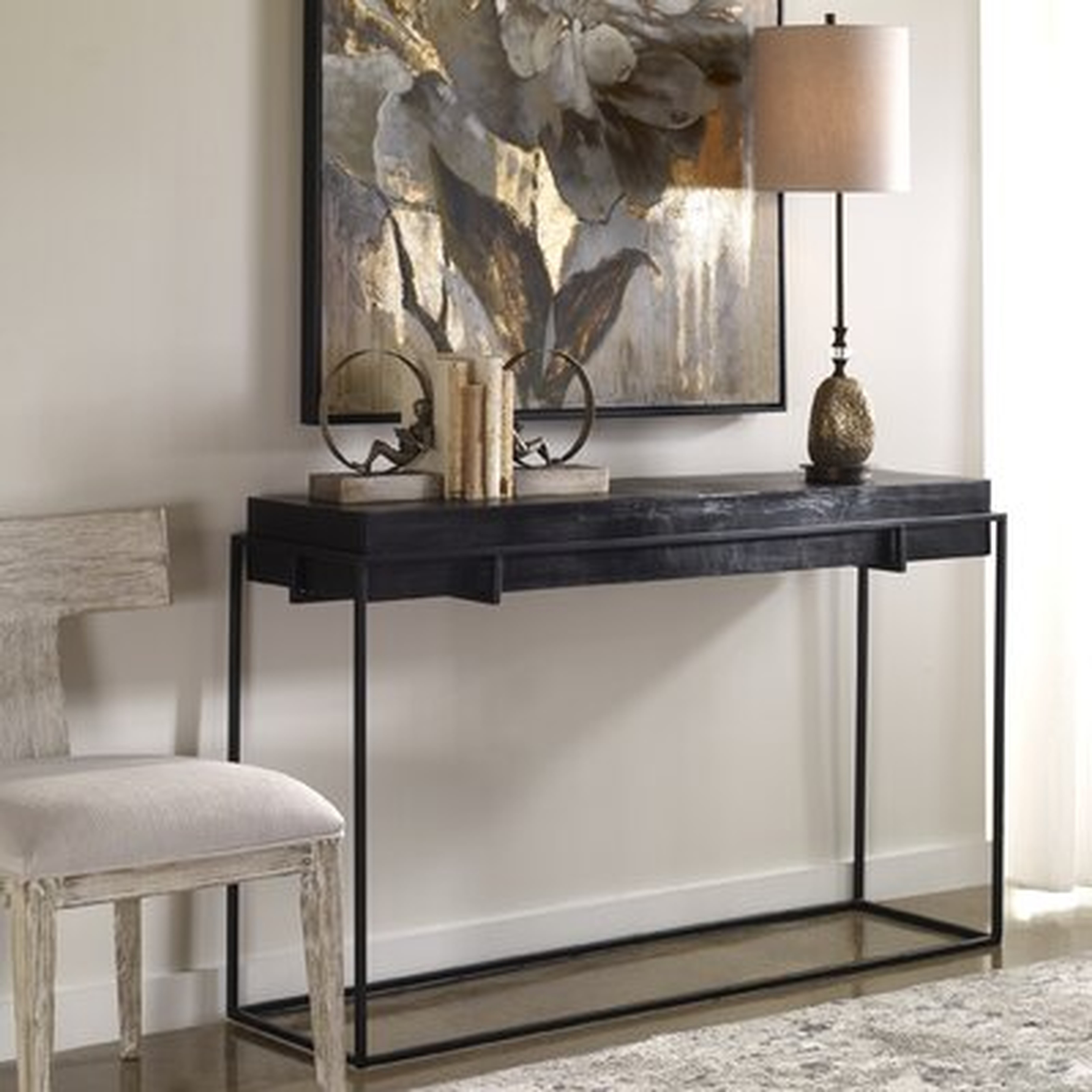 17 Stories Telone Modern Black Console Table - Wayfair