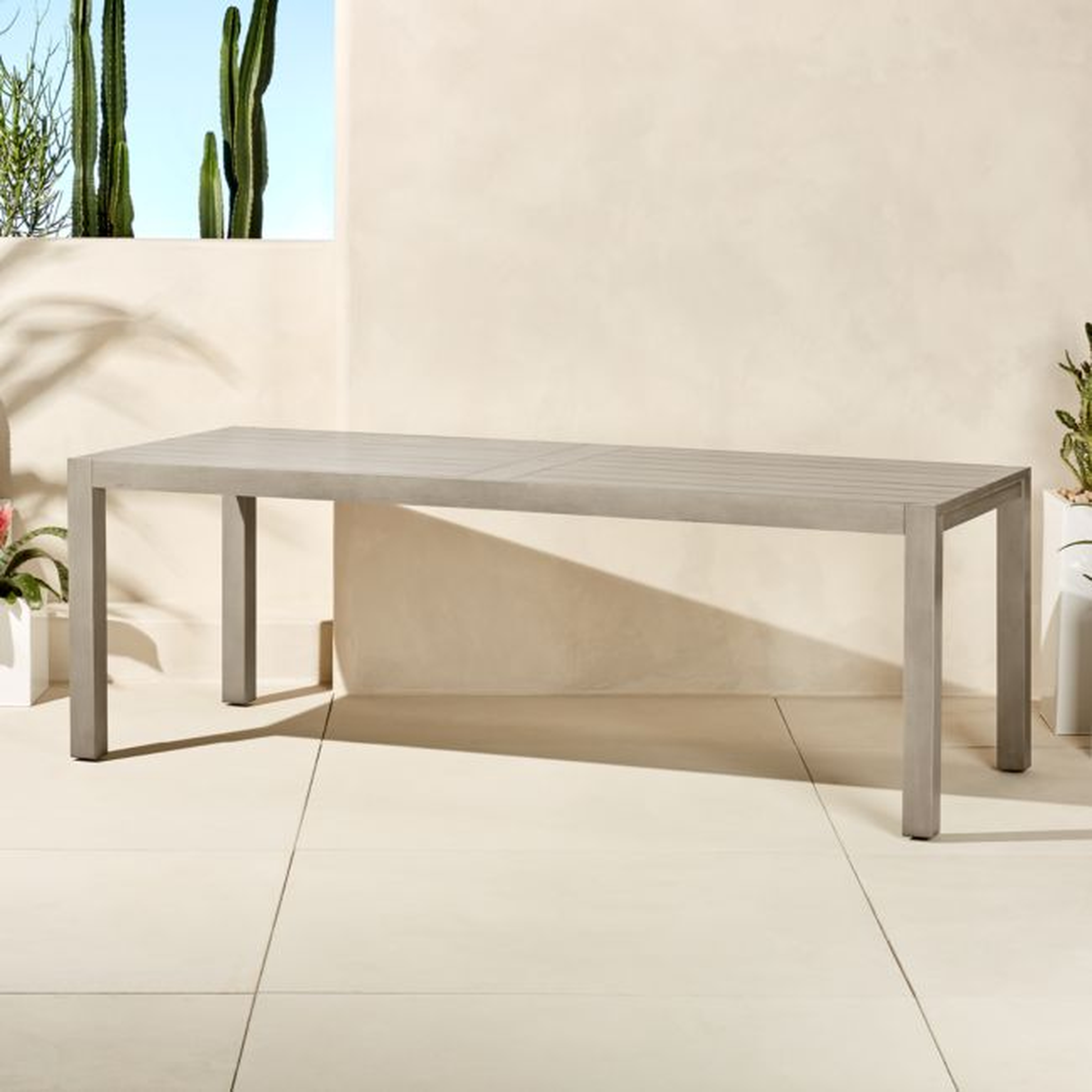 Matera Large Grey Outdoor Dining Table - CB2