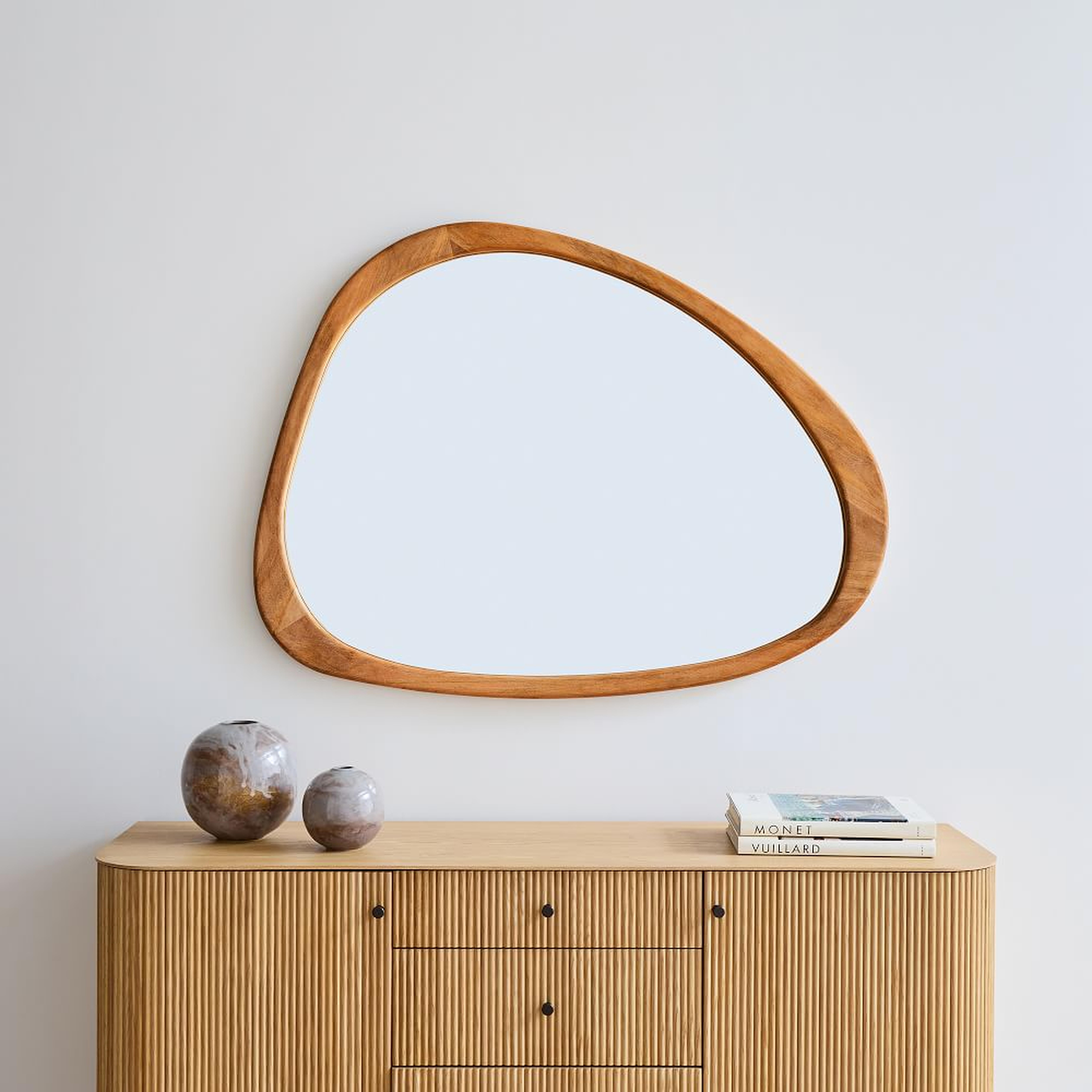 Mid Century Asymmetrical Wall Mirror, Acorn, UPS - West Elm