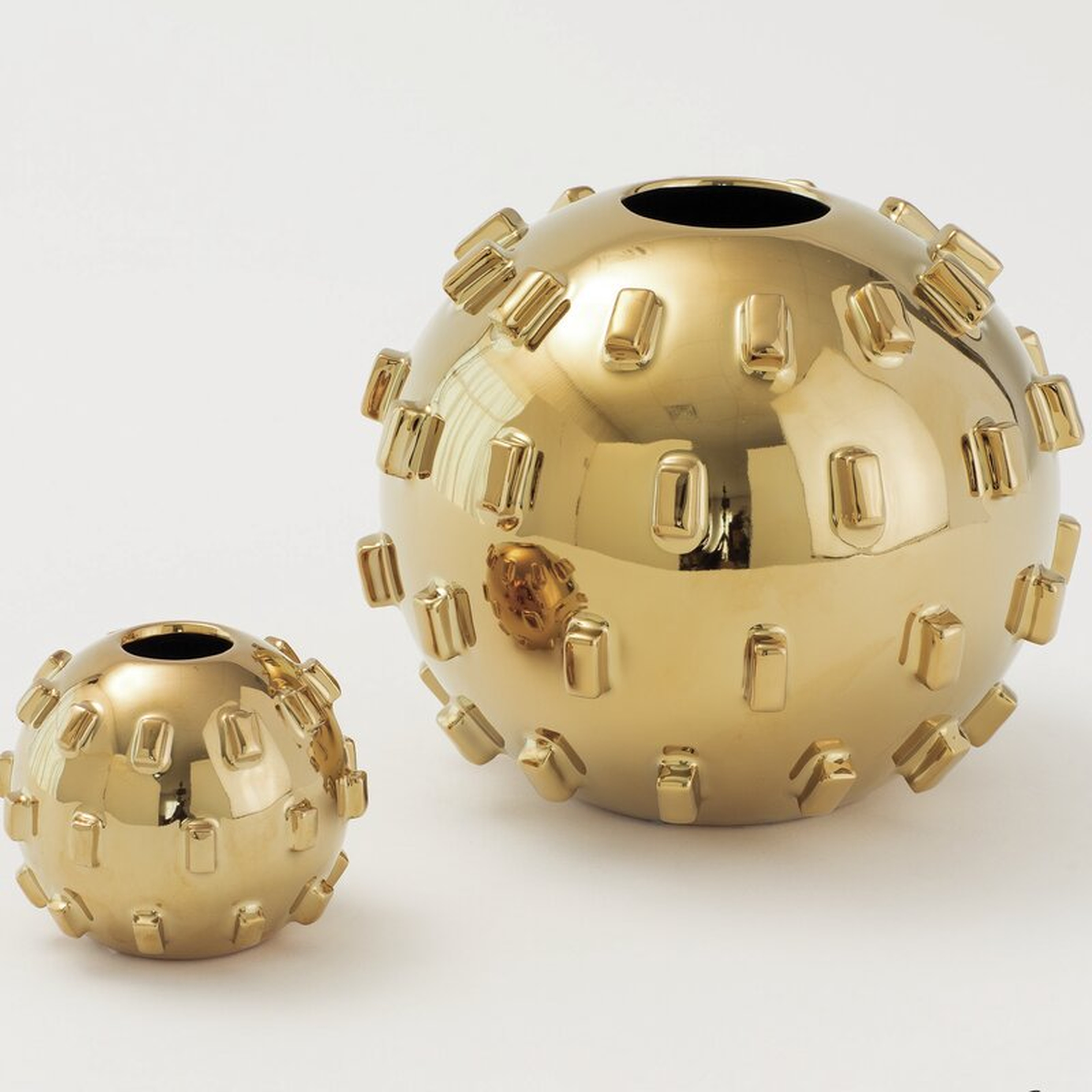 Global Views Thielo Vase Color: Gold, Size: 3" H x 3.75" W x 3.75" D - Perigold