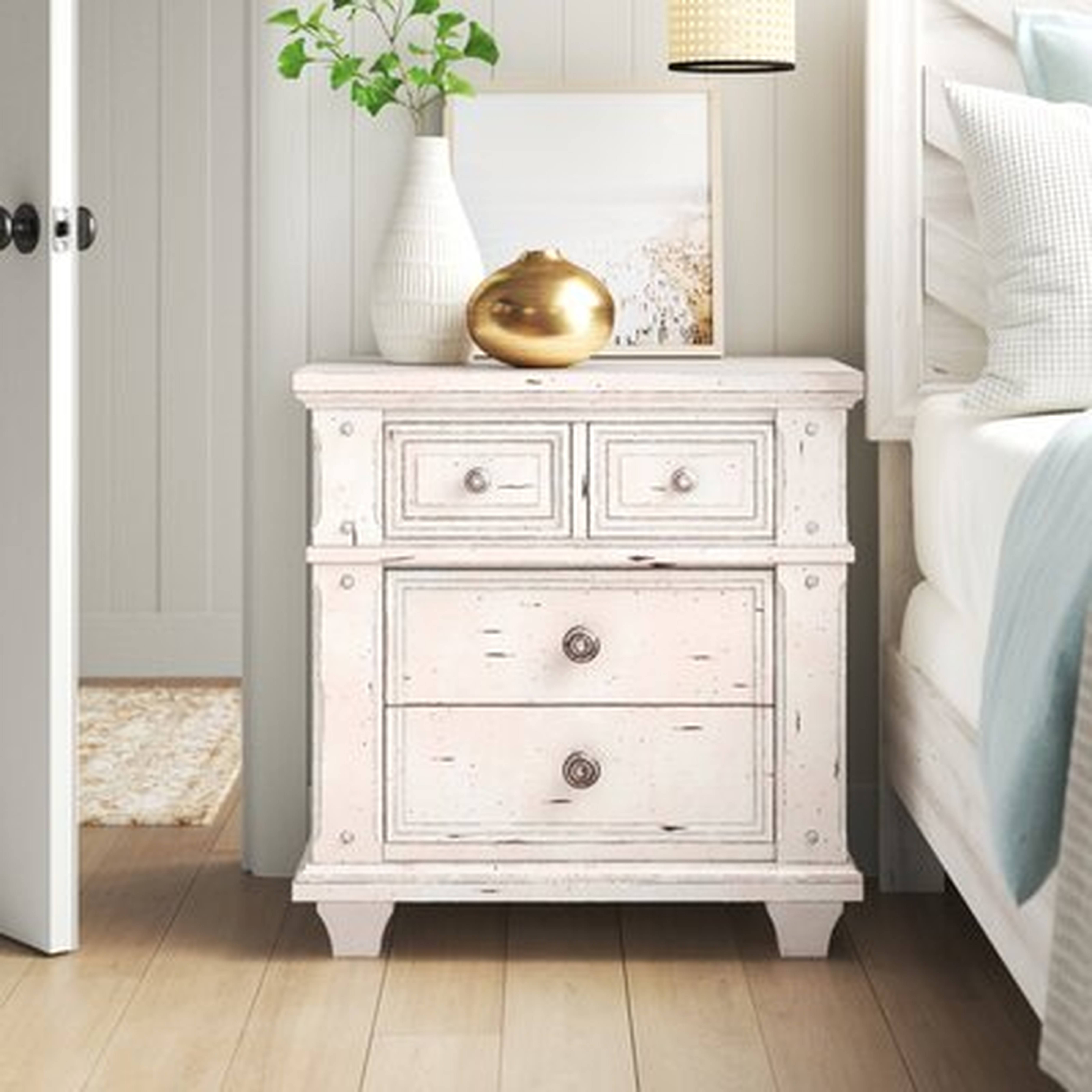 Stratton Vintage Style 3 Drawer Nightstand - Wayfair