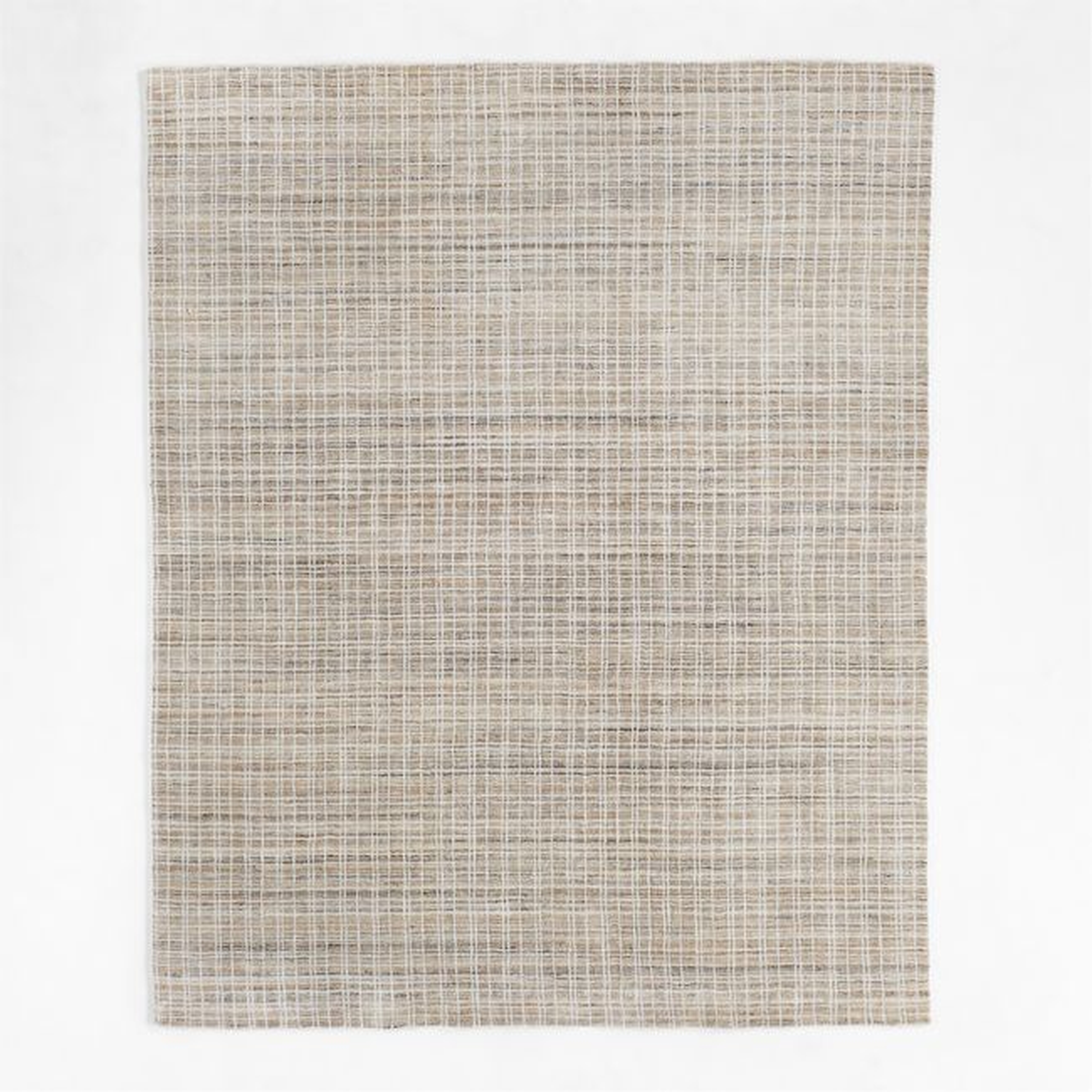 Talence Performance Checkered Sand Beige Area Rug 9'x12' - Crate and Barrel