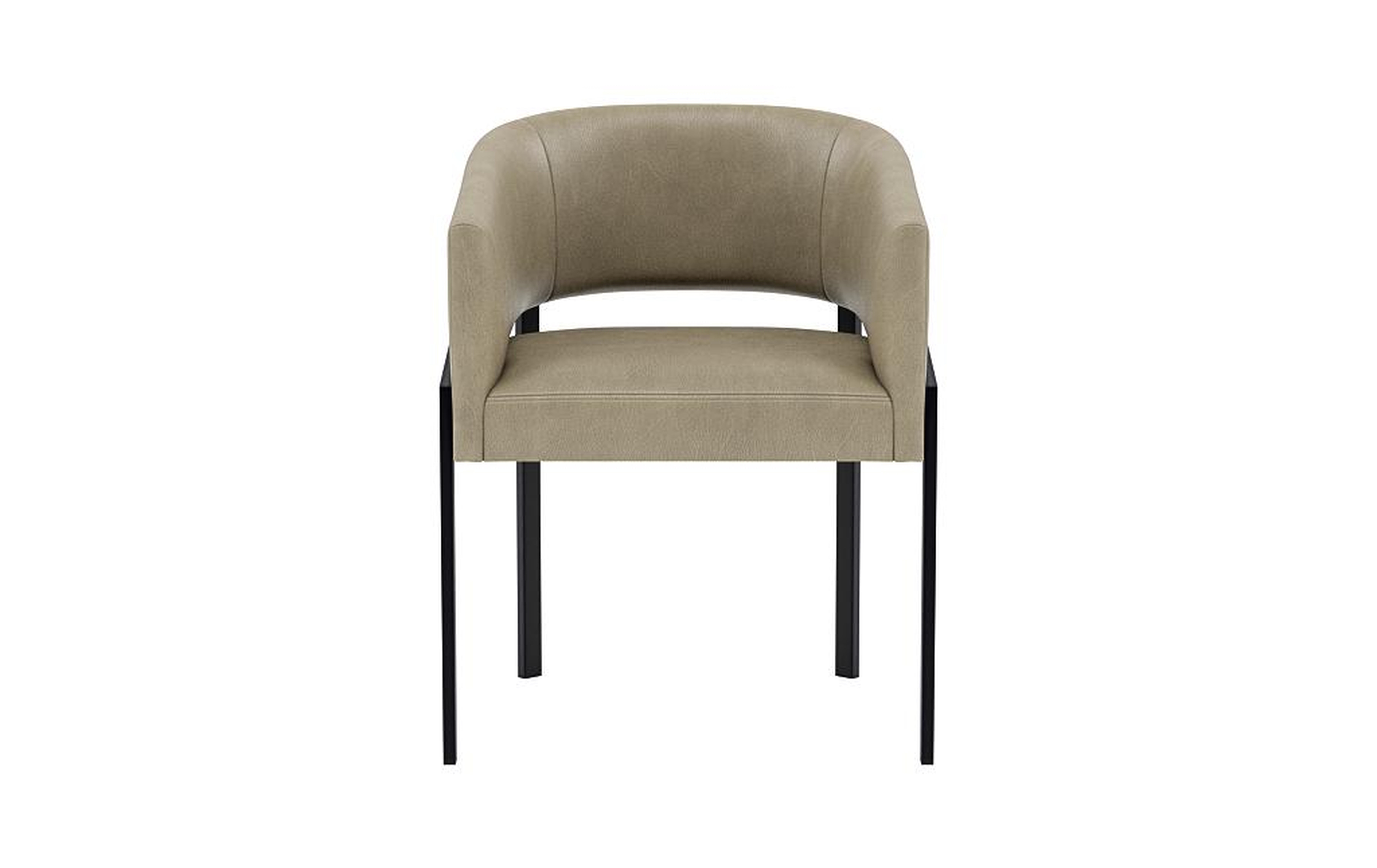 Mina Leather Metal Framed Upholstered Chair - Interior Define