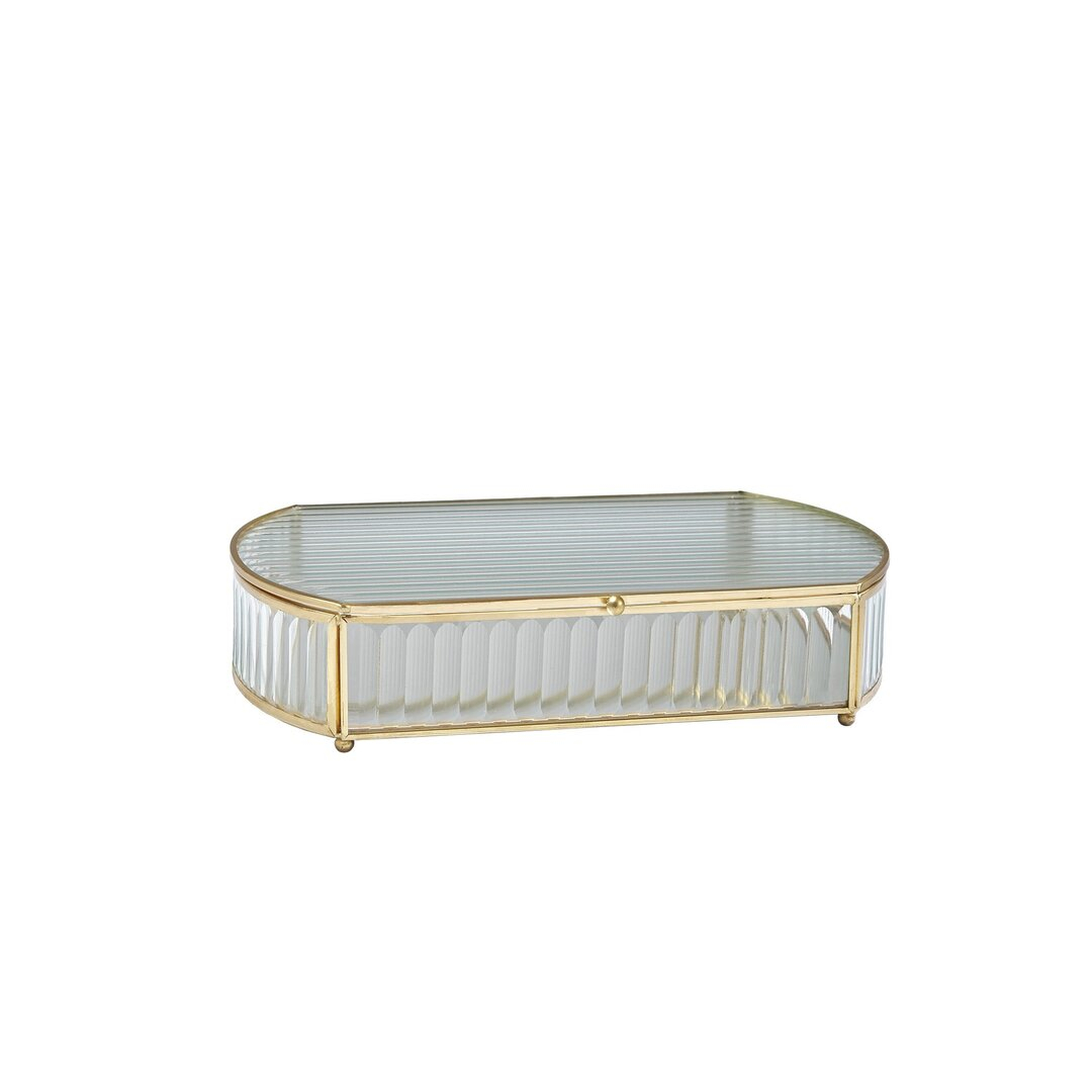 Global Views Reeded Glass Oval Box - Perigold