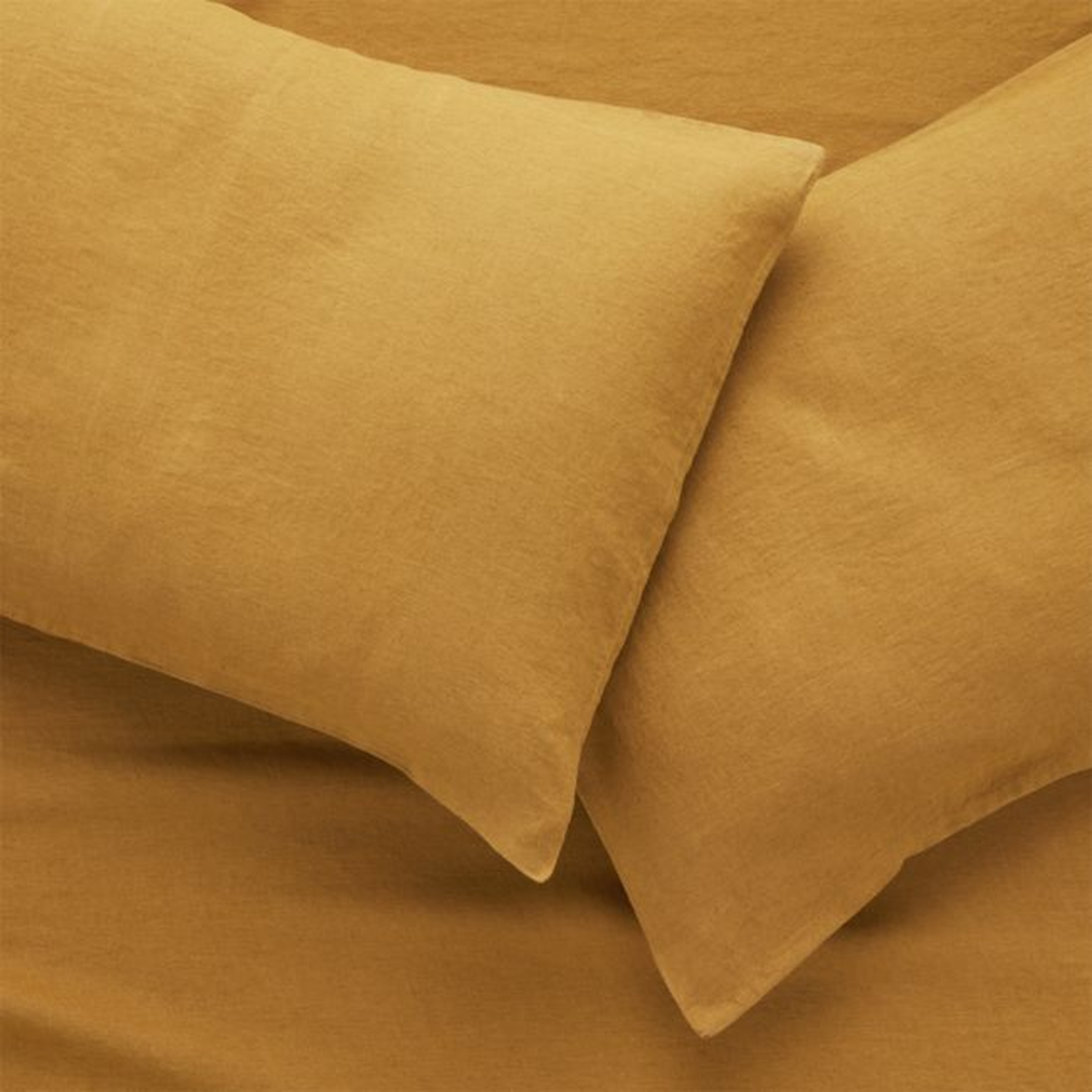 Linen Dijon King Pillowcases Set of 2 - CB2