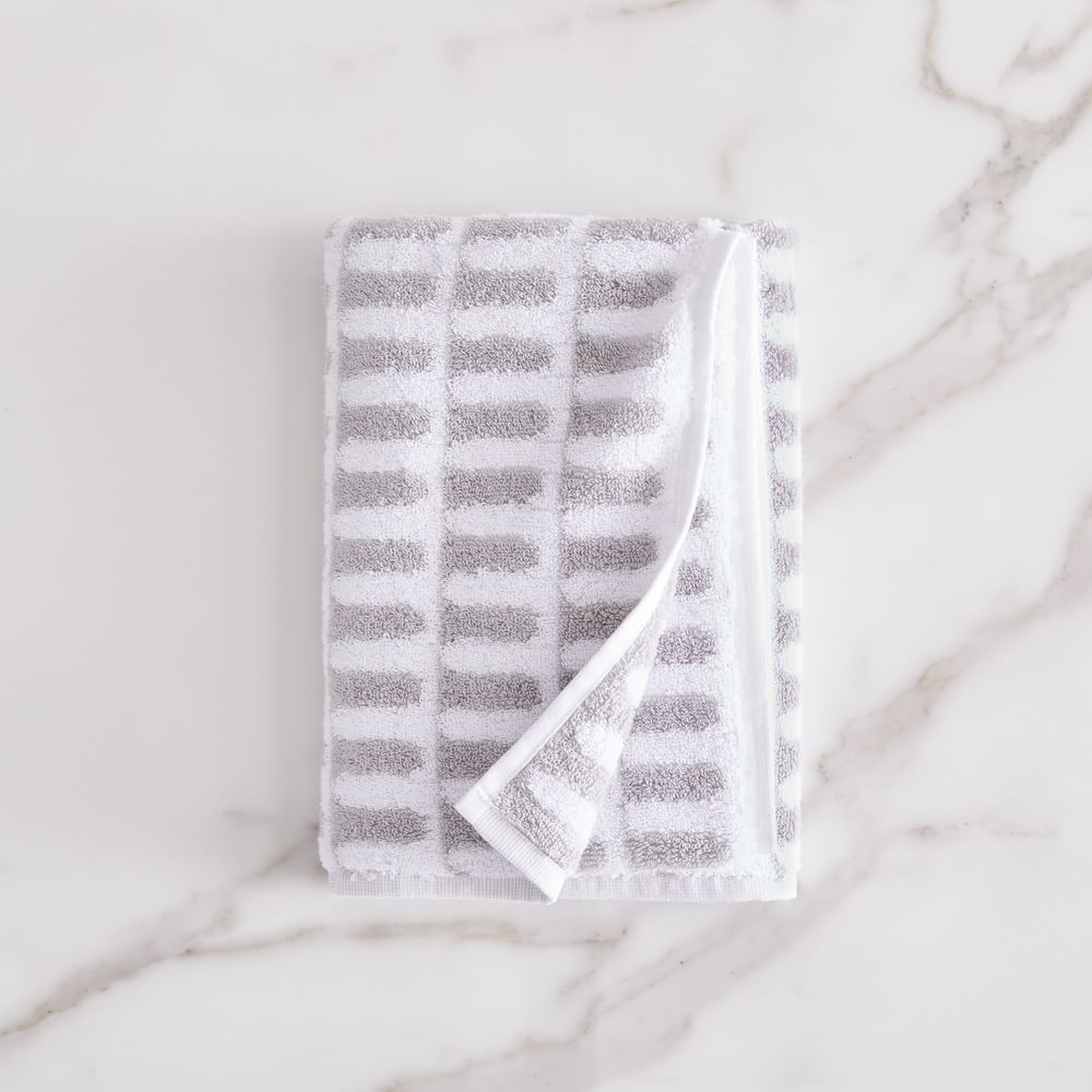 Organic Archways Jacquard Towel, Hand Towel, Gray Sky - West Elm