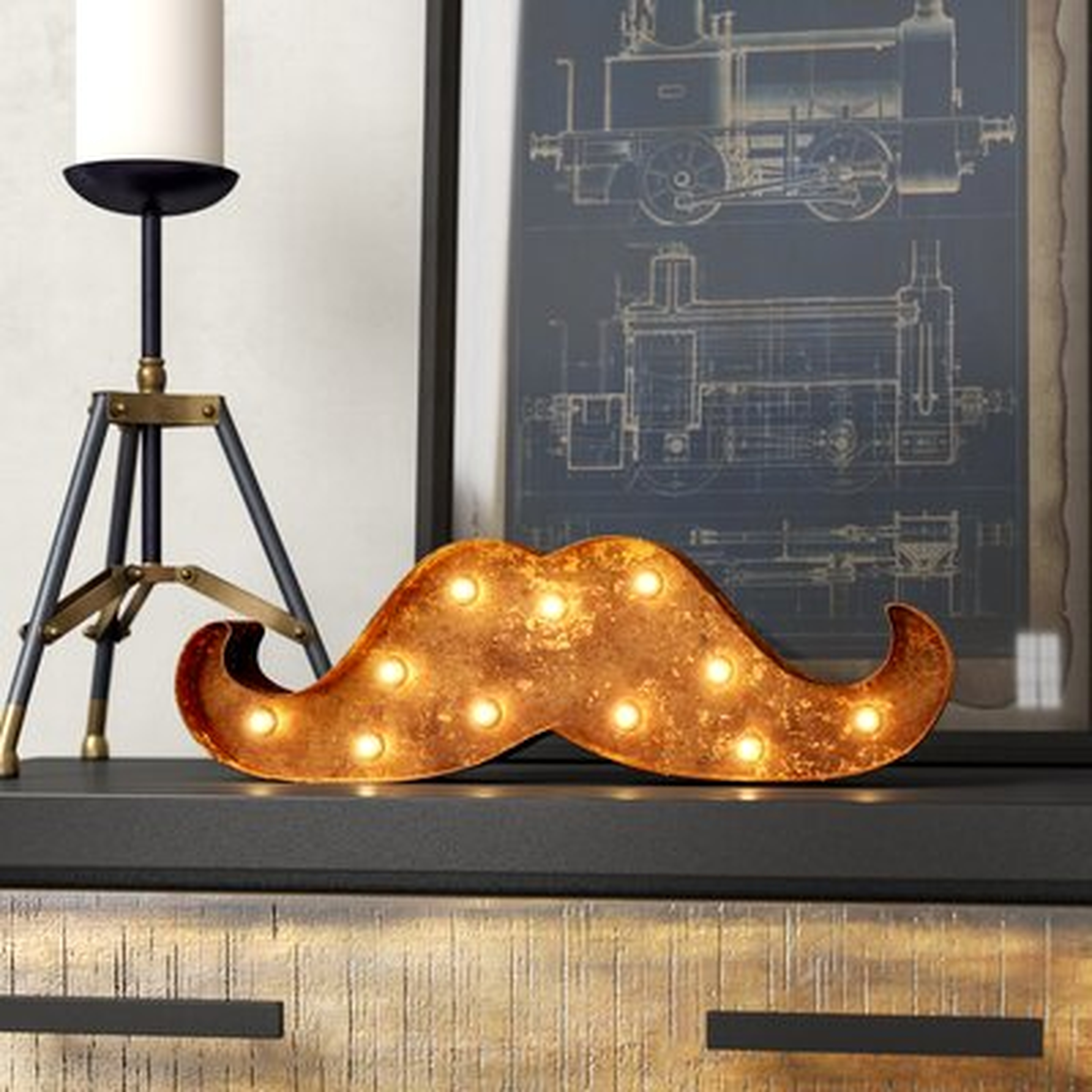 Mauricio Moustache 9.5" Novelty Marquee Sign - Wayfair