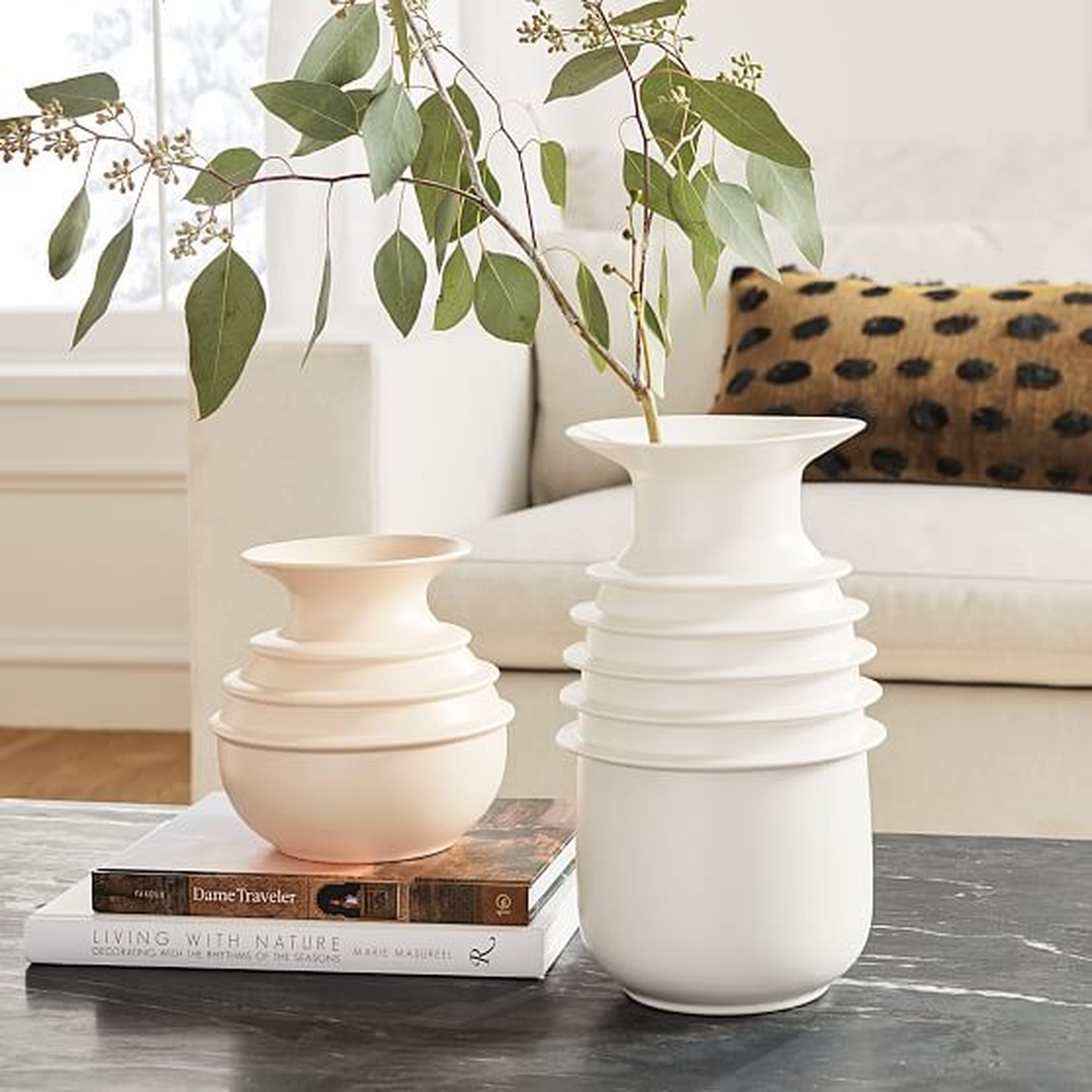 Fin Porcelain Vase, Set of 2 - West Elm