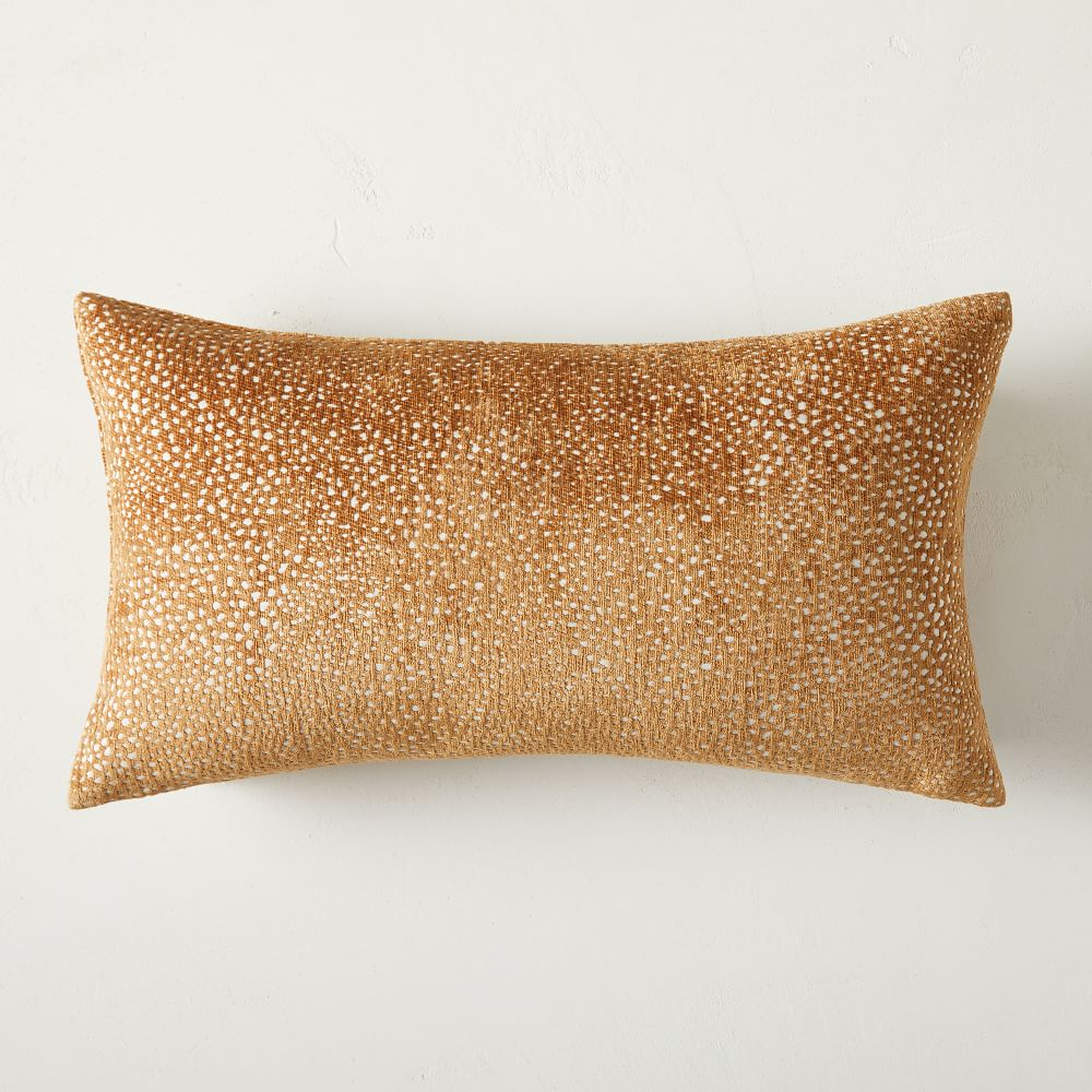 Dotted Chenille Jacquard Pillow Cover, 12"x21", Golden Oak - West Elm