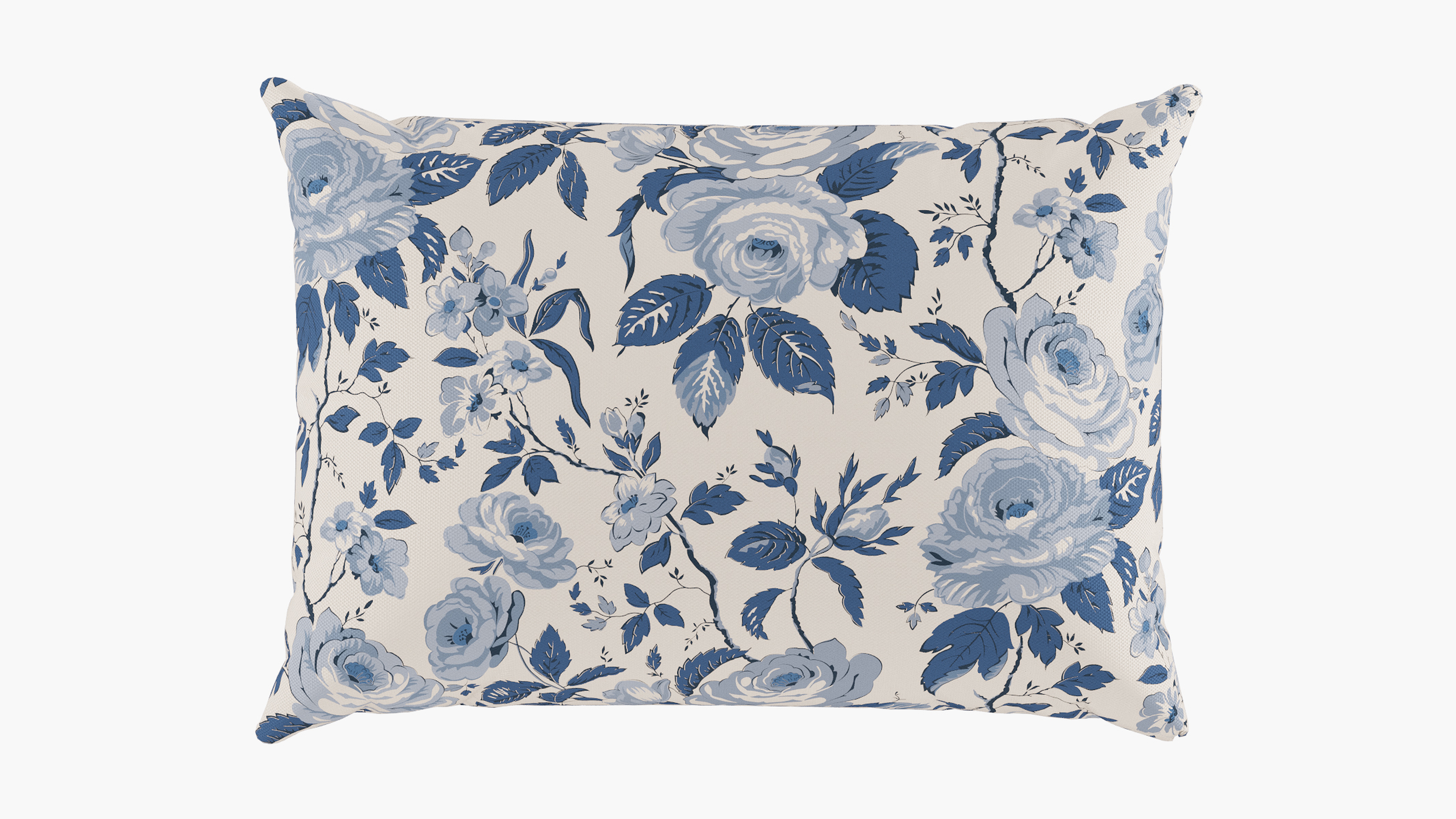 Outdoor 14" x 20" Lumbar Pillow, Delft Chintz, 14" x 20" - The Inside