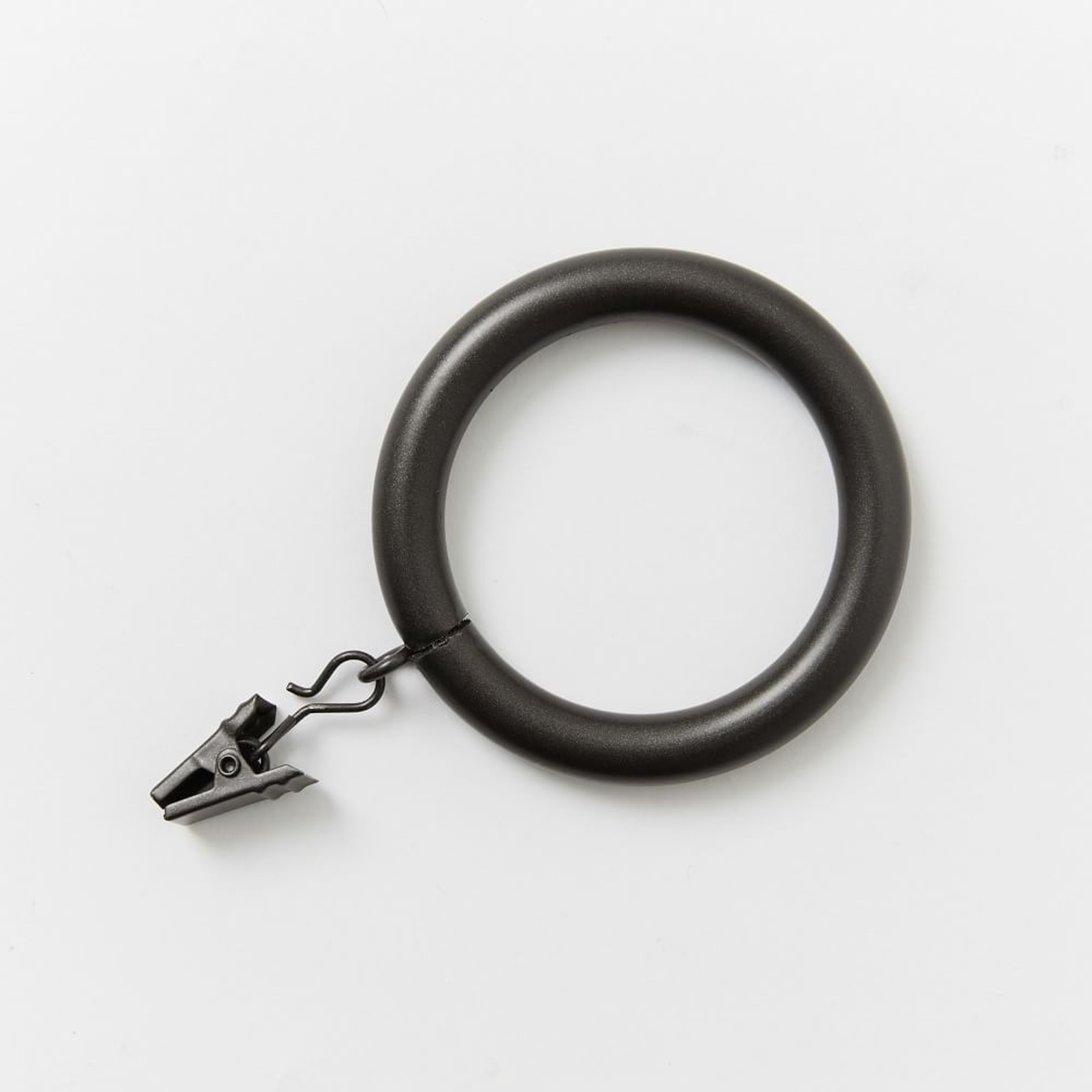 Oversized Metal Curtain Rings with Clips, Dark Bronze, Set of 7 - West Elm