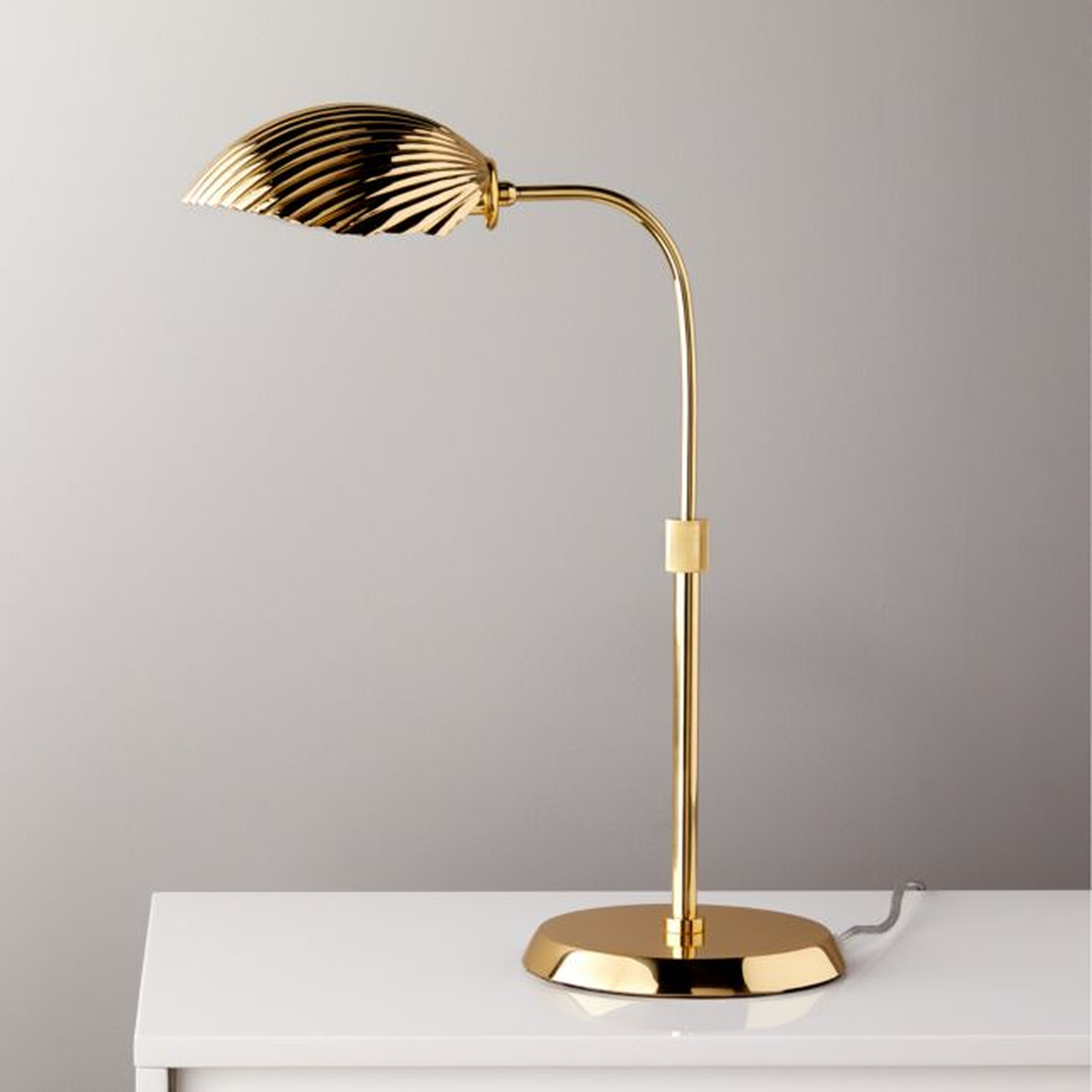 Crinkle Polished Brass Table Lamp - CB2