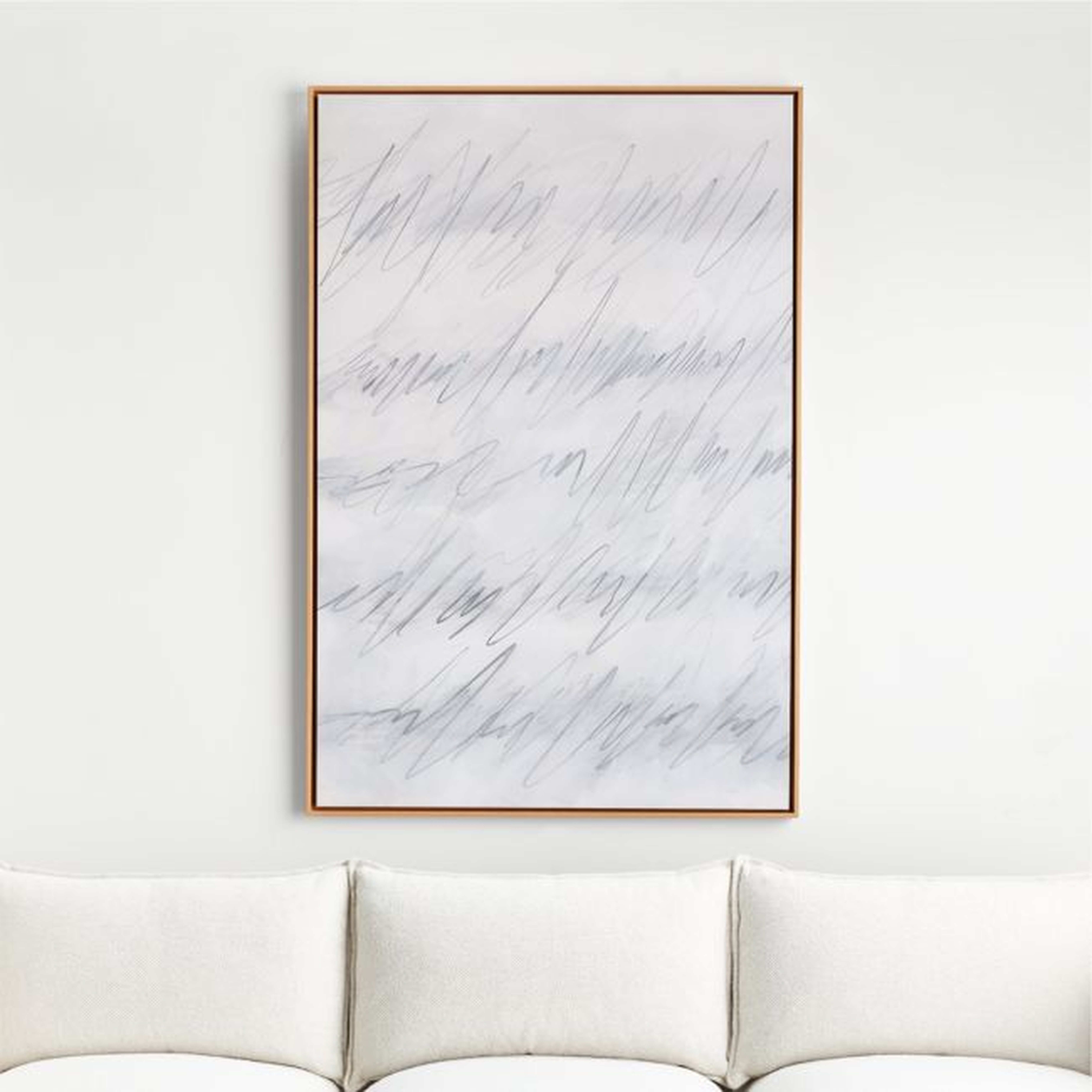 'Obscured Linework I' Framed Reproduction Wall Art Print 41.5"x61.5" - Crate and Barrel