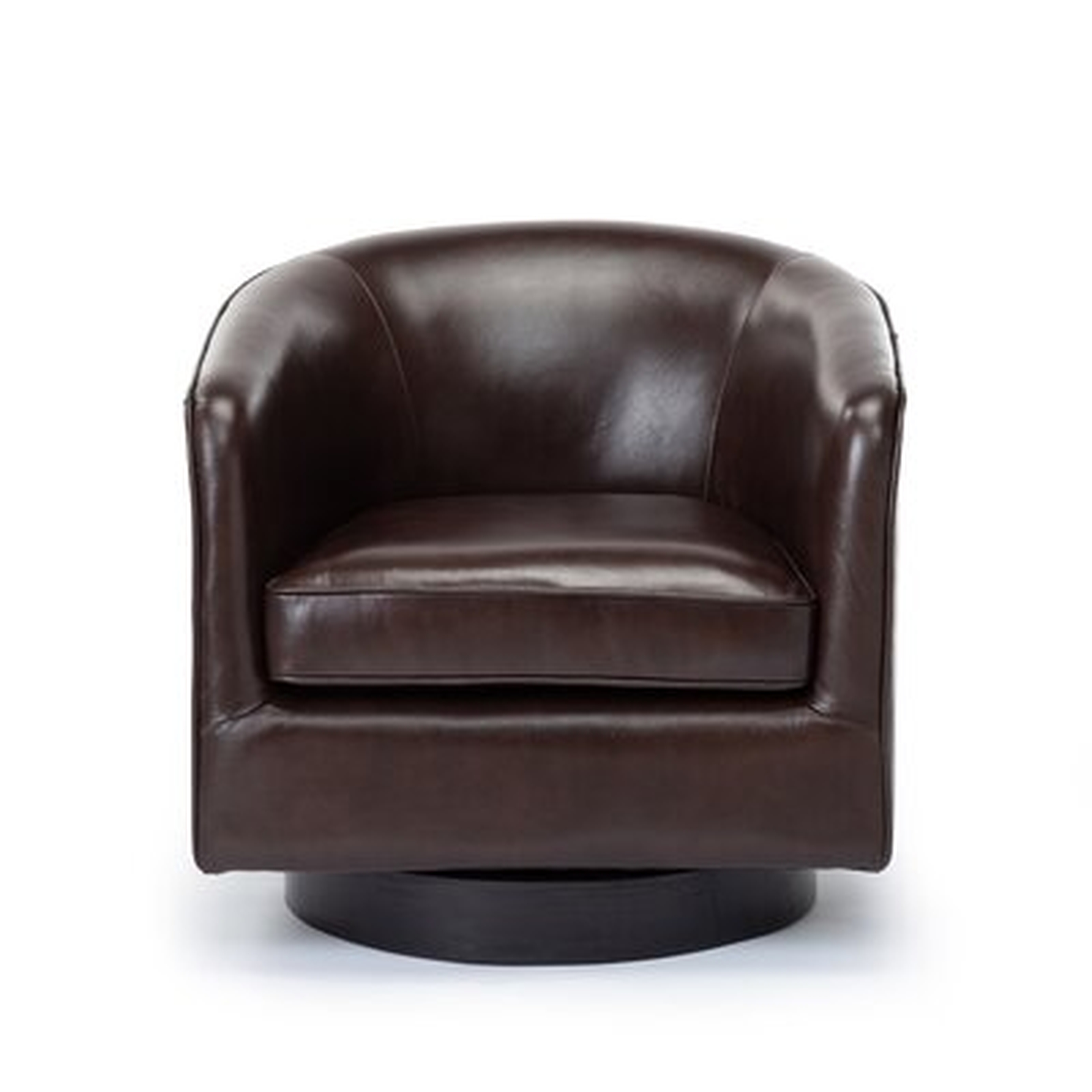 Cathy 28.5" W Top Grain Leather Swivel Barrel Chair - Wayfair