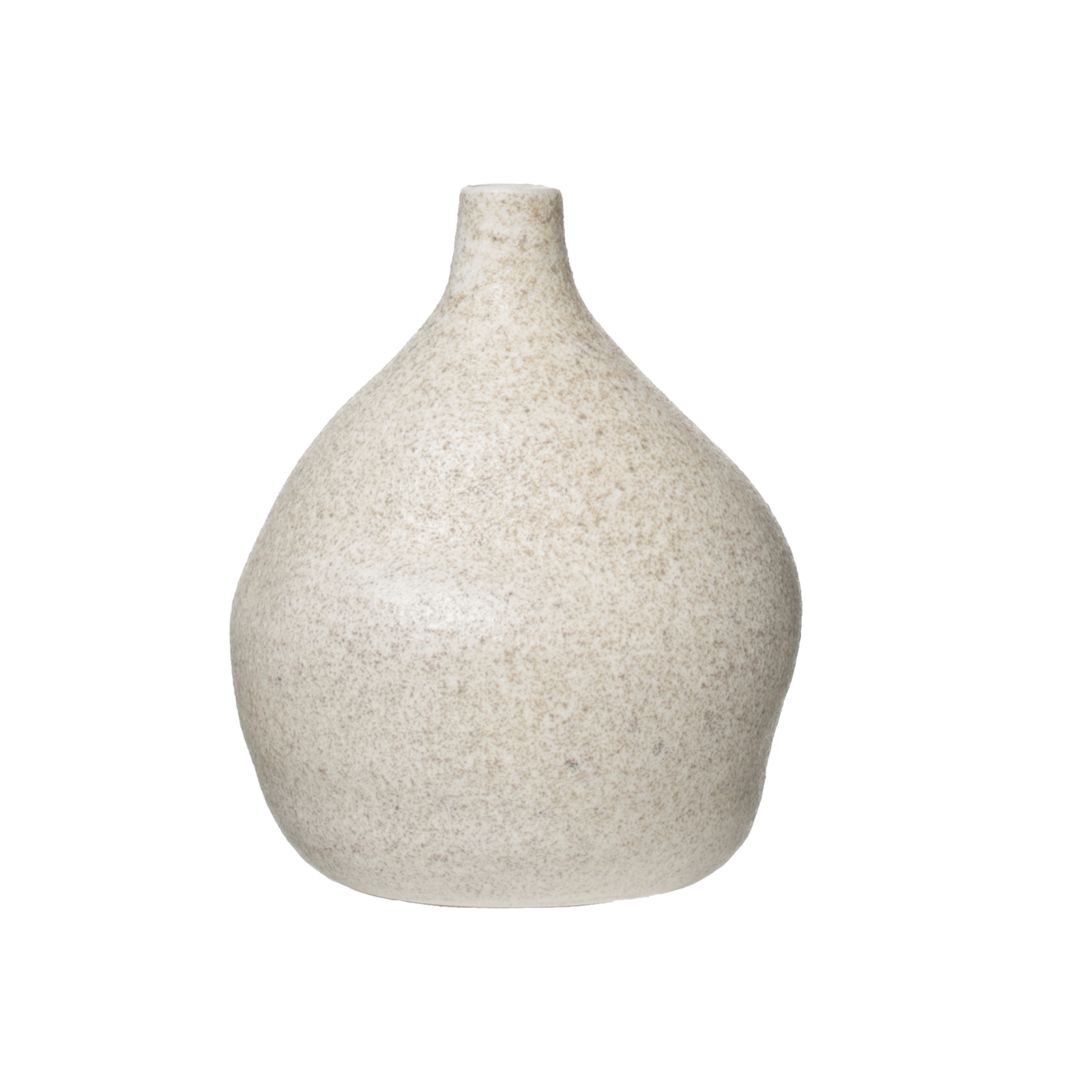 Small Textured Terracotta Vase with Narrow Top & Distressed Finish - Creative Co-Op
