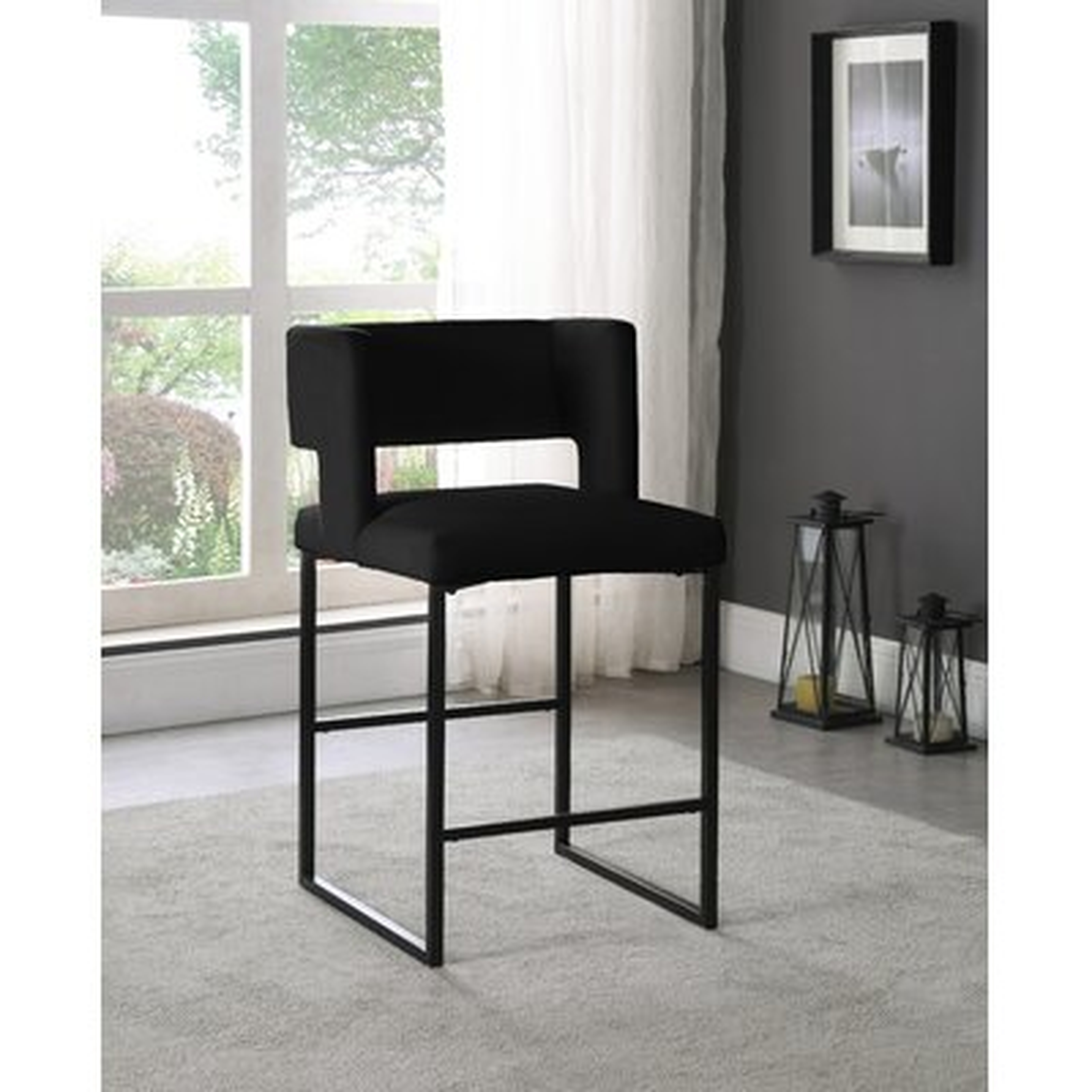 Inga Upholstered 26'' Counter Stool with Metal Frame (Set of 2) - Wayfair