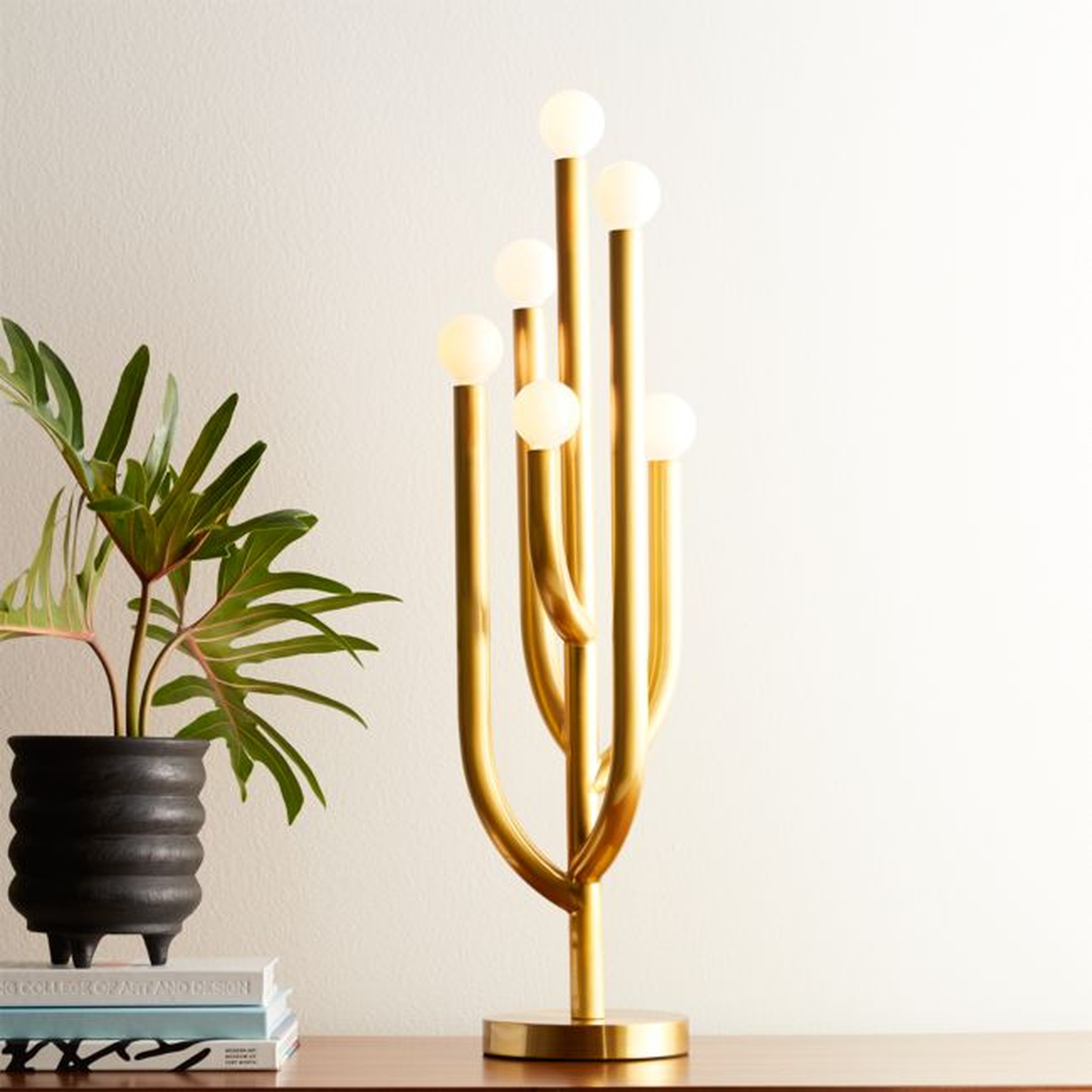 Cacti Glow Brass Table Lamp - CB2