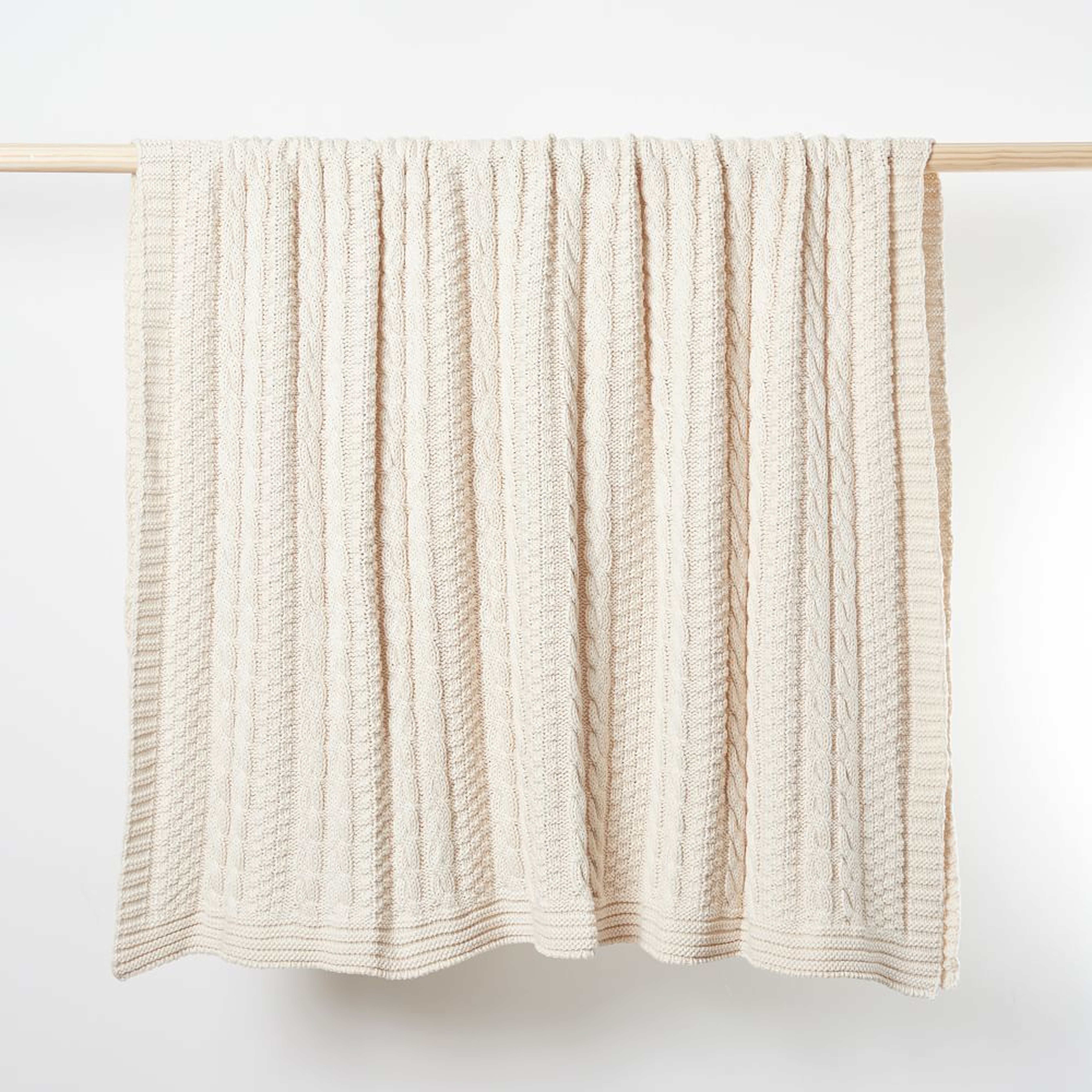 Made*Here New York 100% Cotton Fisherman Knit Throw - West Elm