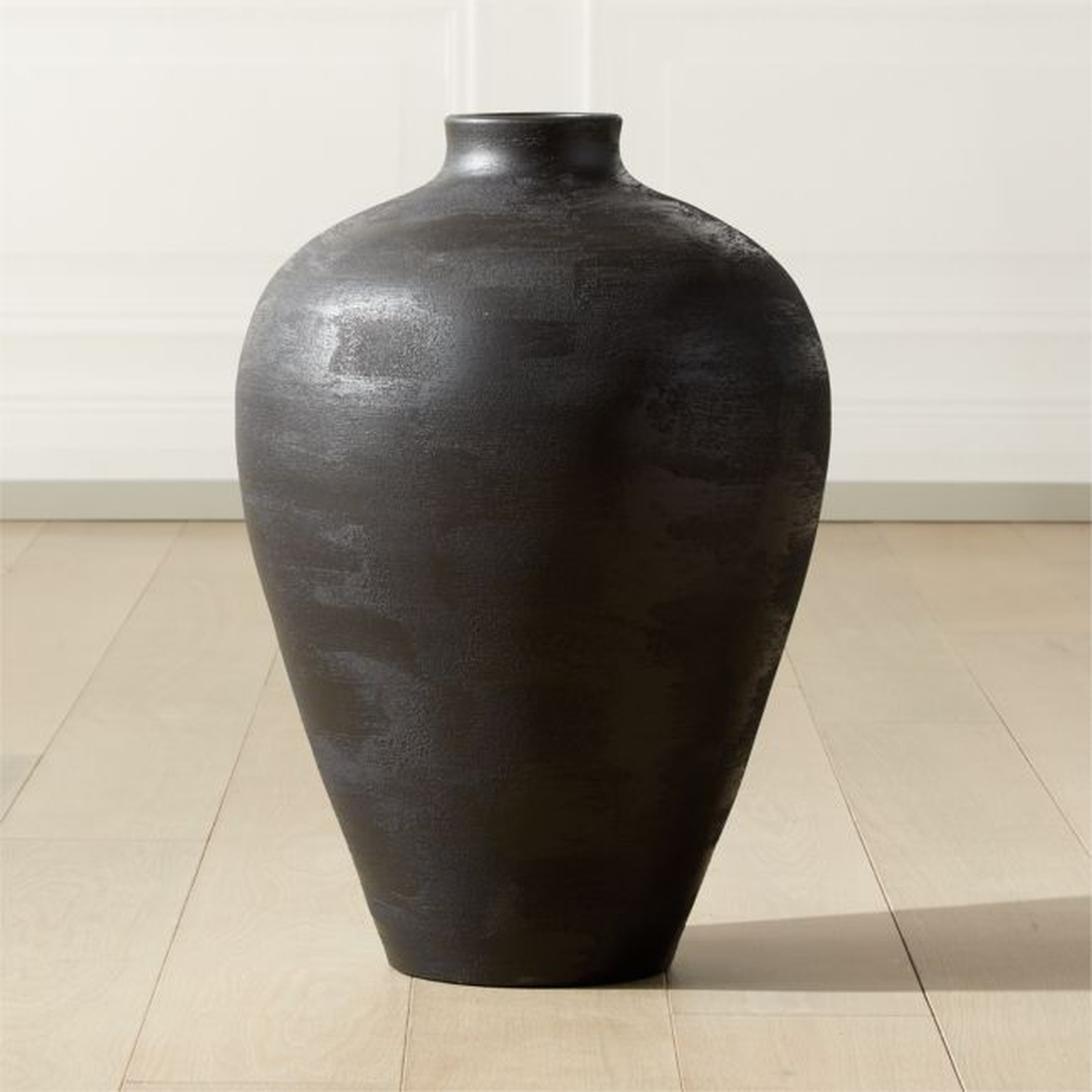 Oso Black Hand-Thrown Vase - CB2