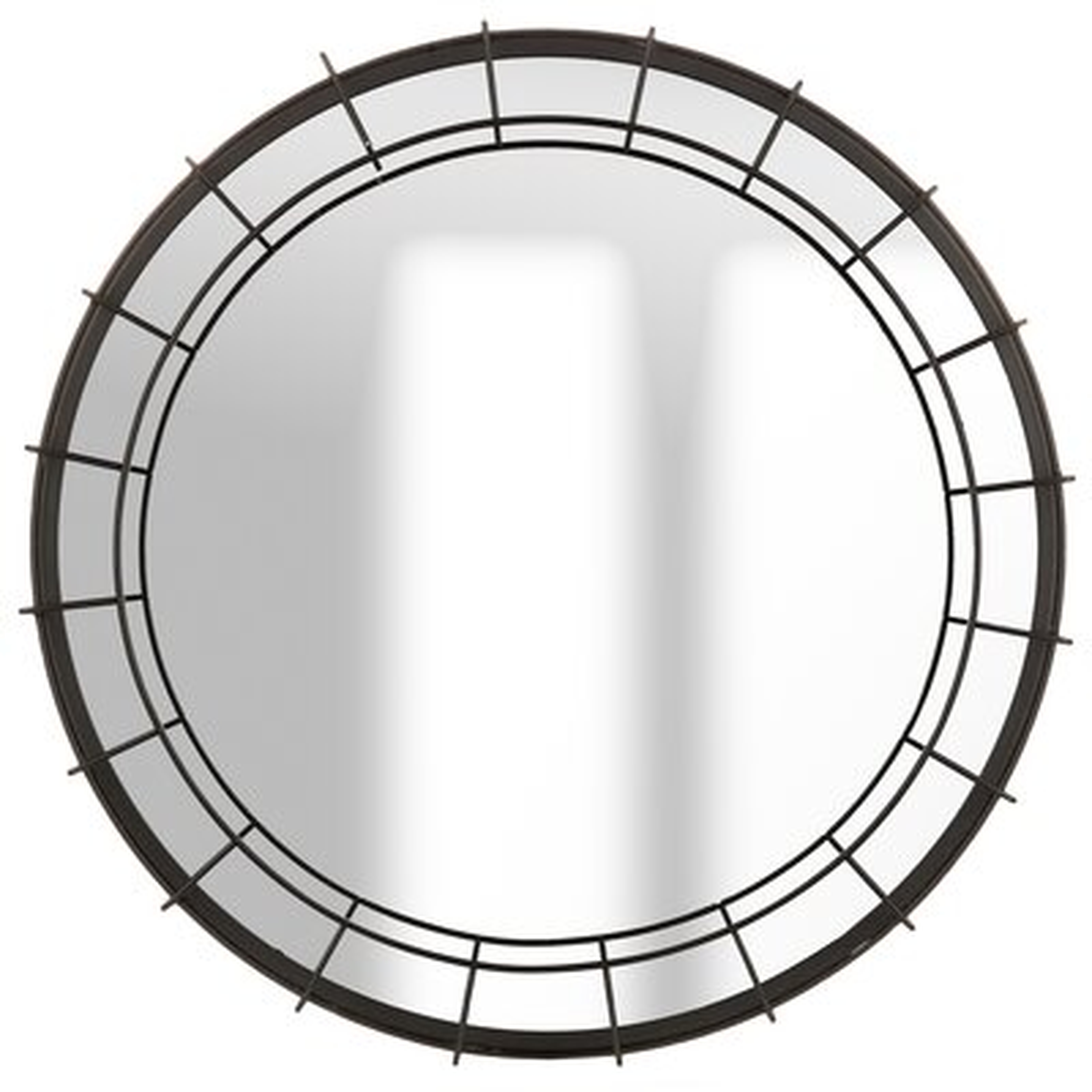 20" Caged Wire Round Wall Mirror, Black - Wayfair