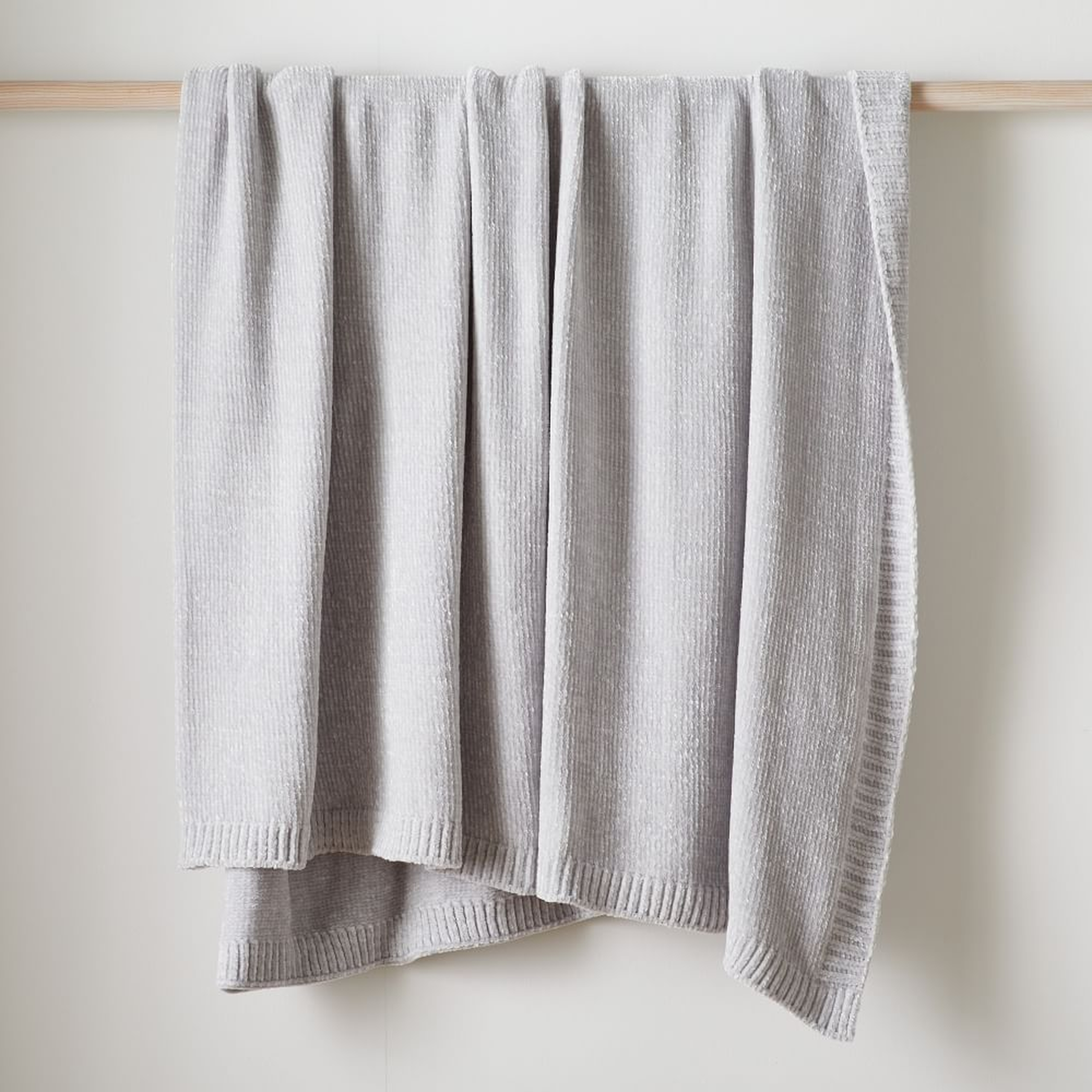 Luxe Chenille Throw, Frost Gray - West Elm
