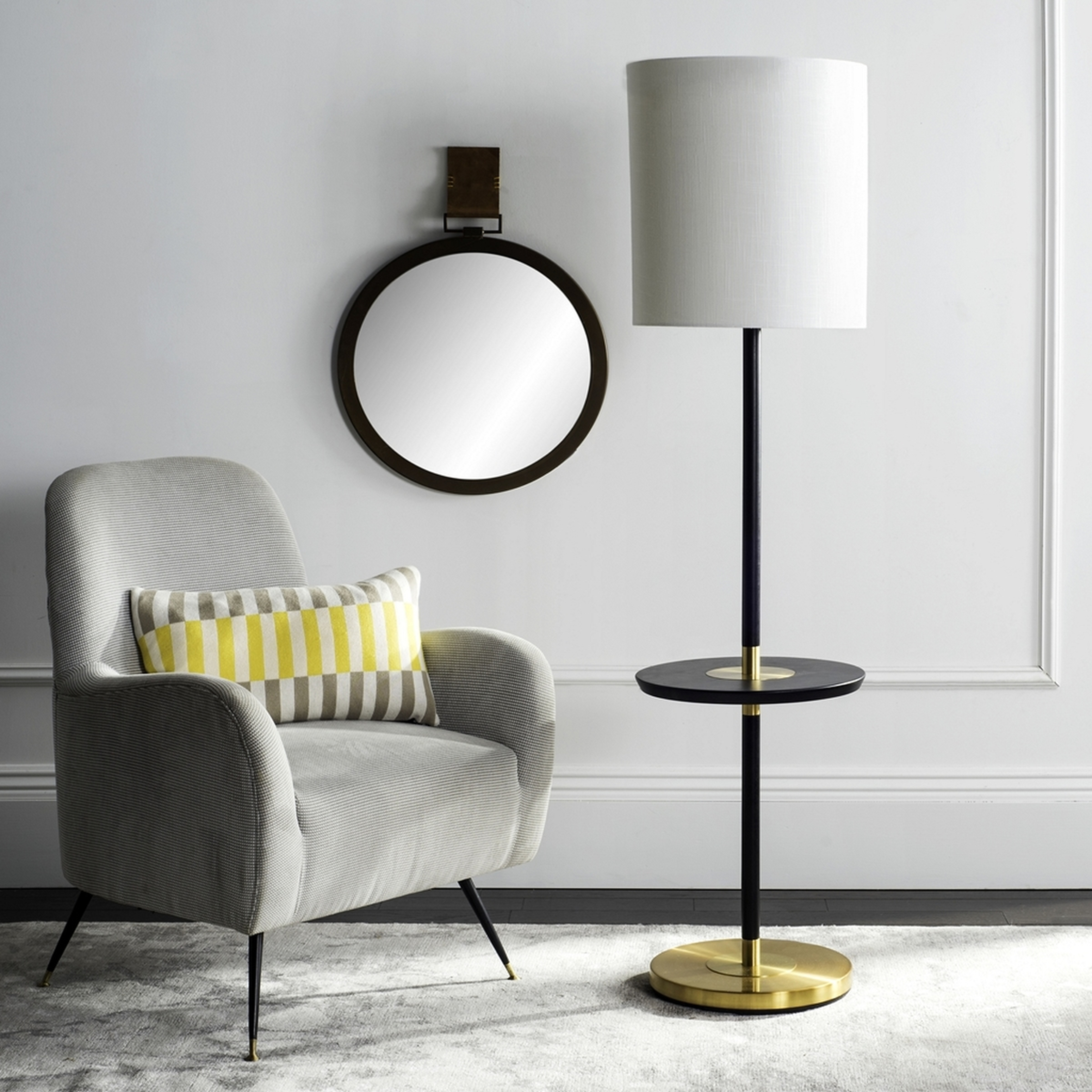 Janell 65-Inch H End Table Floor Lamp - Black - Arlo Home - Arlo Home