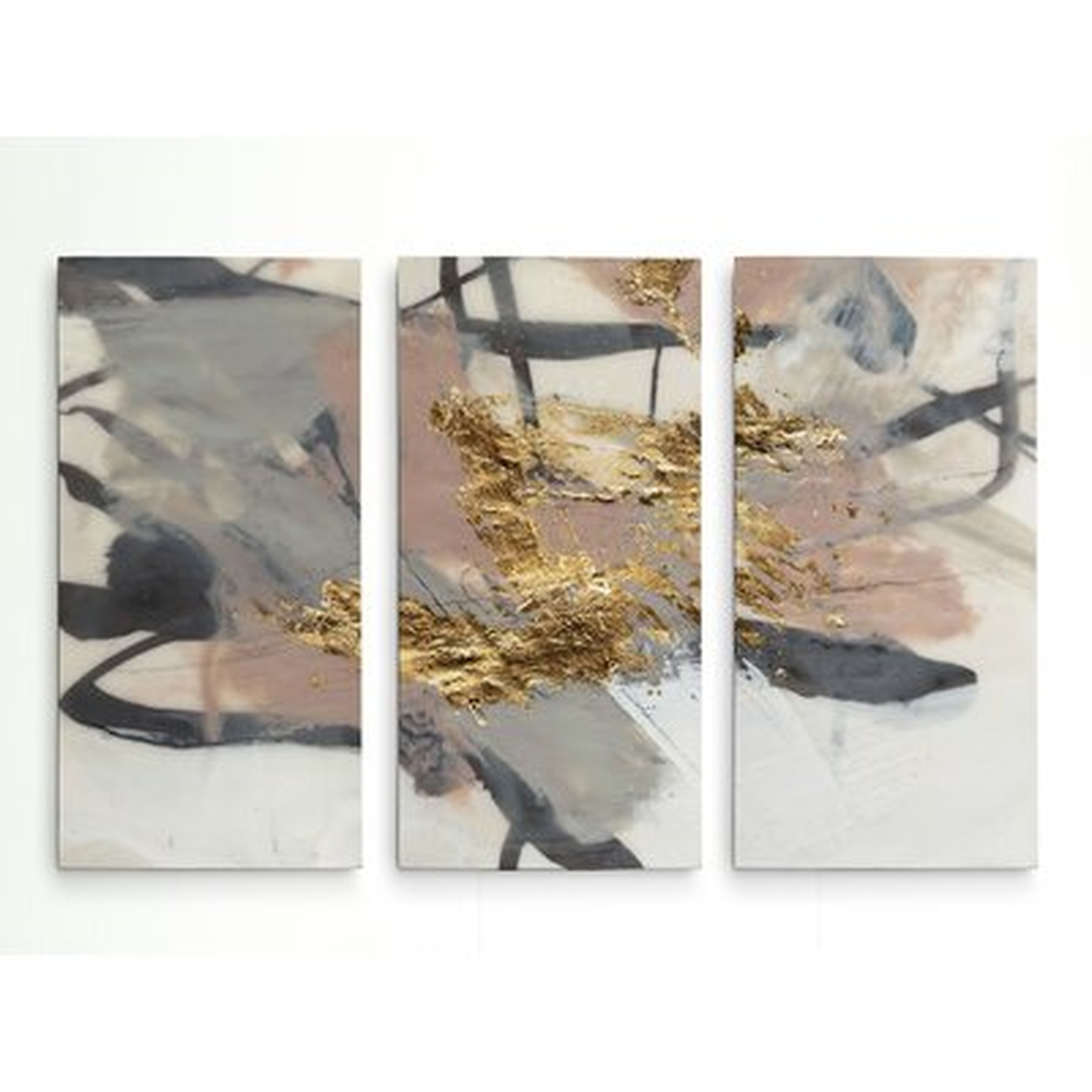 A Premium 'Golden Blush II' Print Multi-Piece Image on Canvas - Wayfair