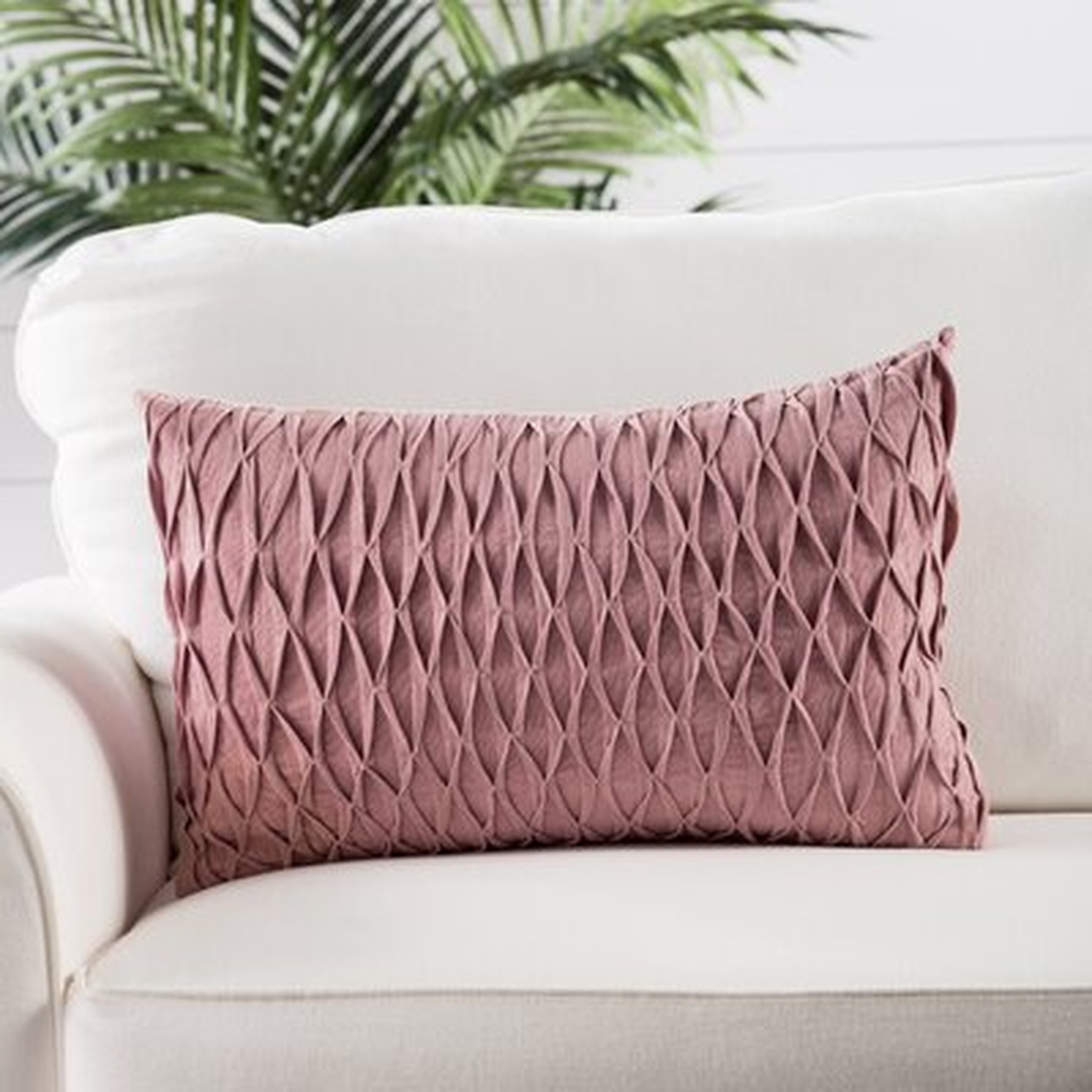 Ebern Designs Sonali Pink Solid Poly Throw Pillow 14X20 Inch - Wayfair