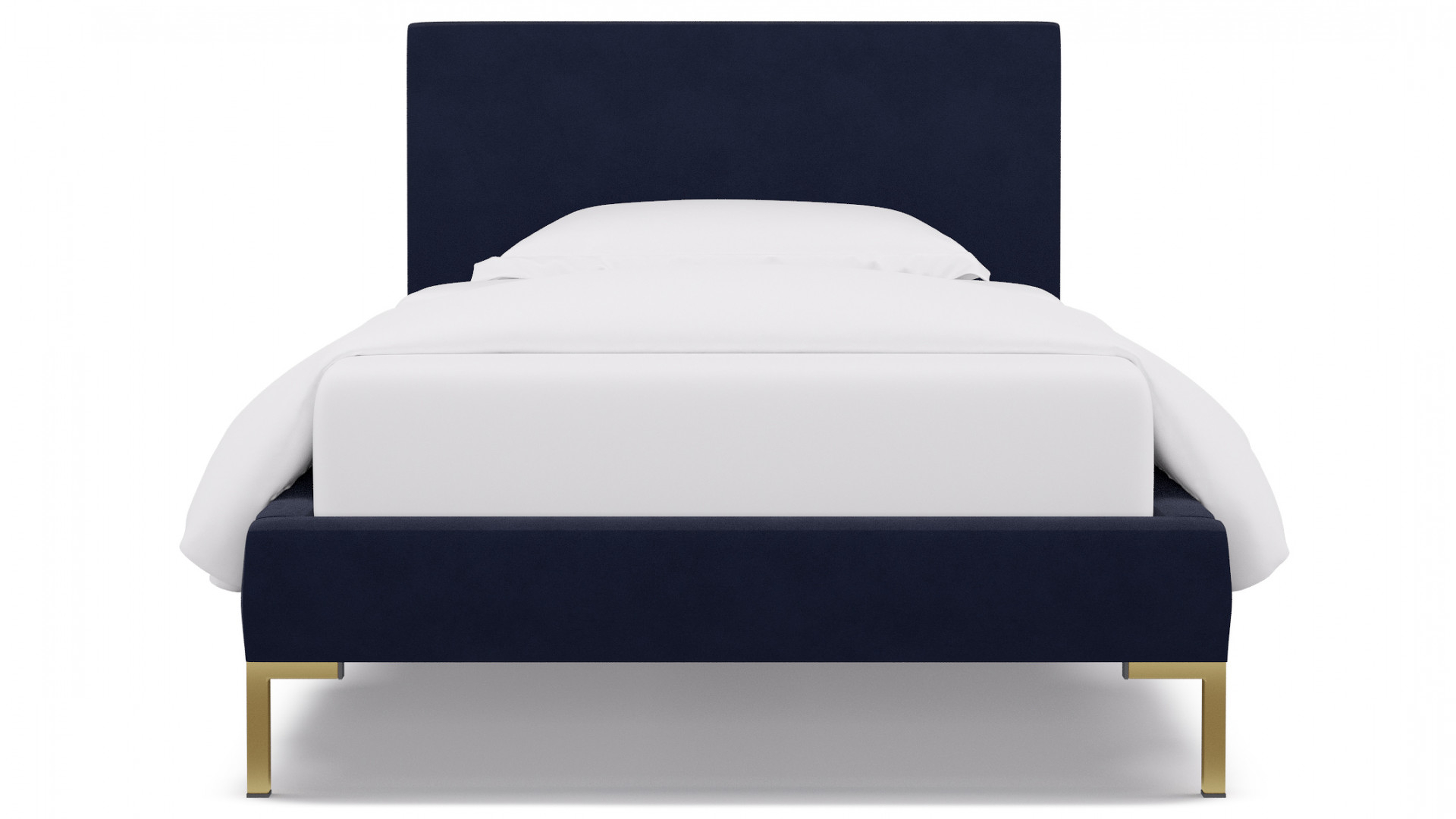 Modern Platform Bed | Twin | Navy Velvet - The Inside