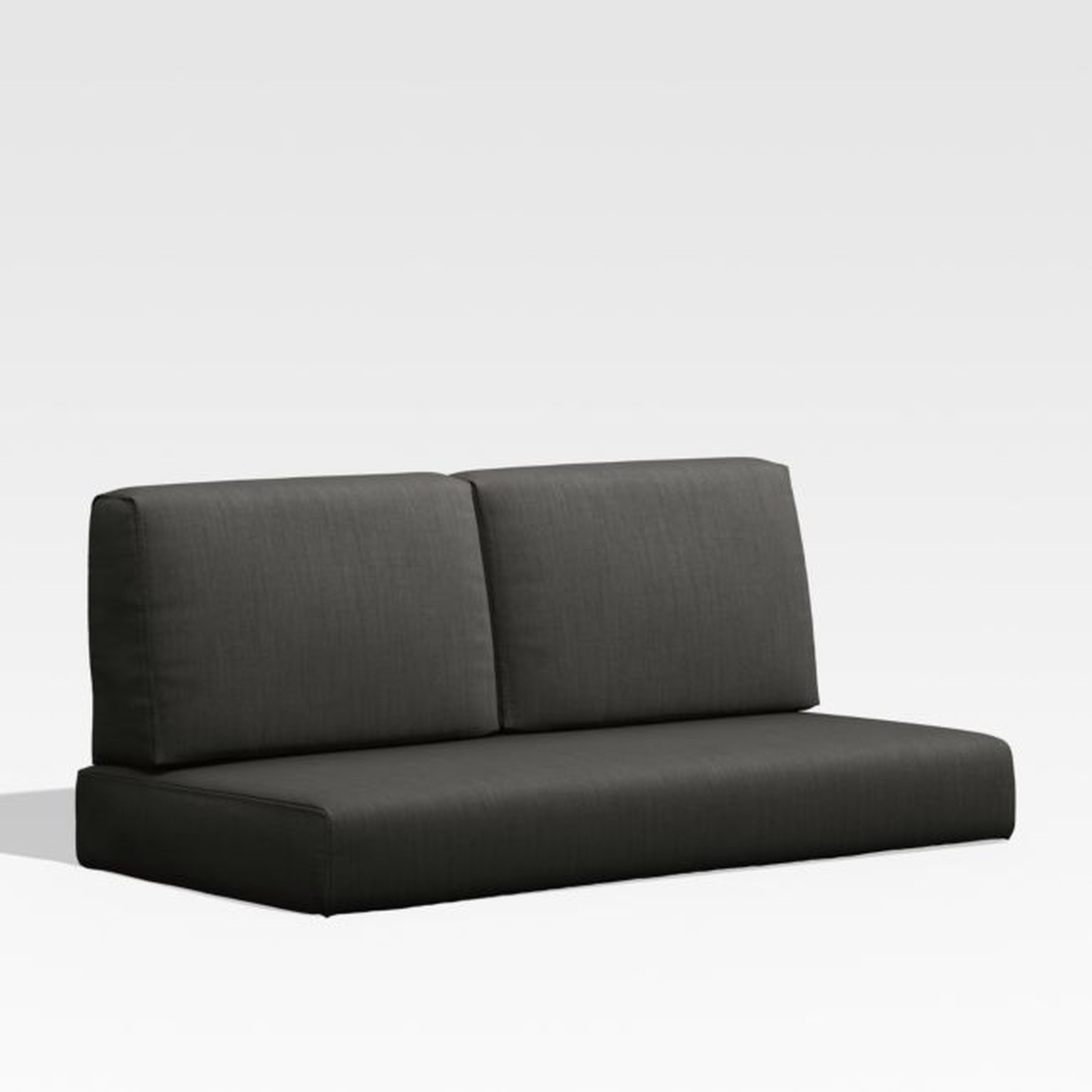 Walker Charcoal Grey Sunbrella ® Outdoor Loveseat Cushion - Crate and Barrel