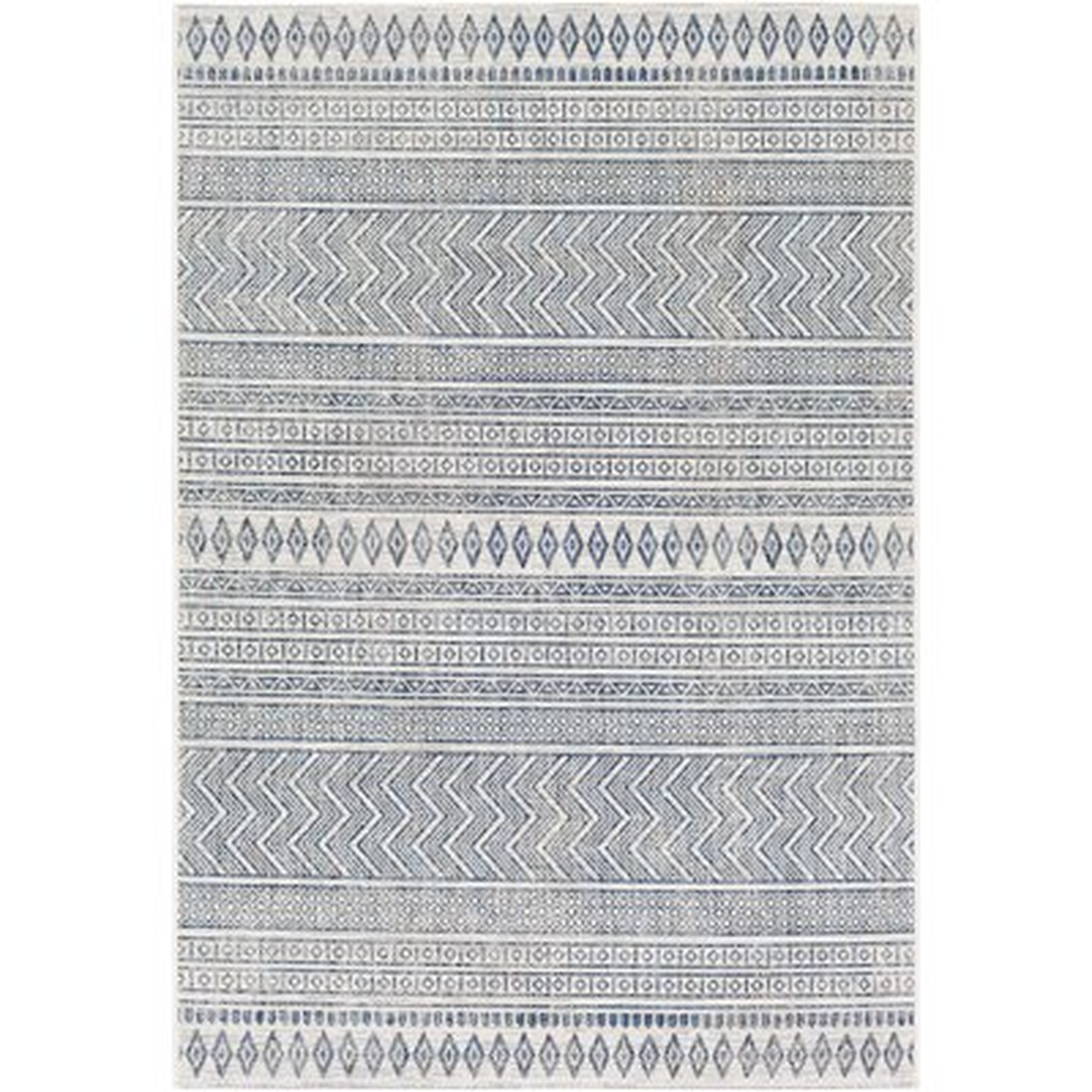 Gunter Power Loom Denim/Gray Rug - Wayfair