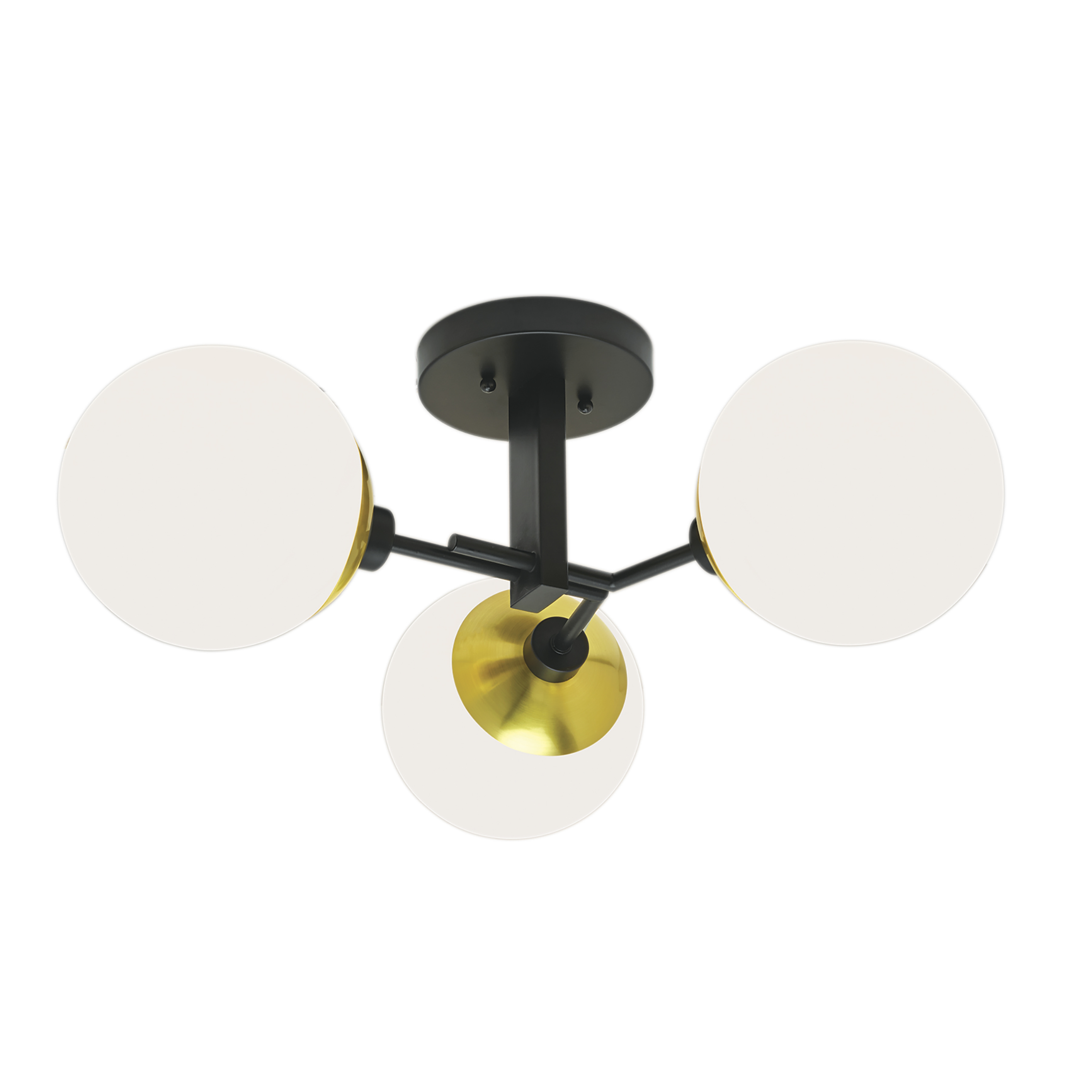 Triple Play Semi-Flush Mount Light - Polished Brass - Elk Home